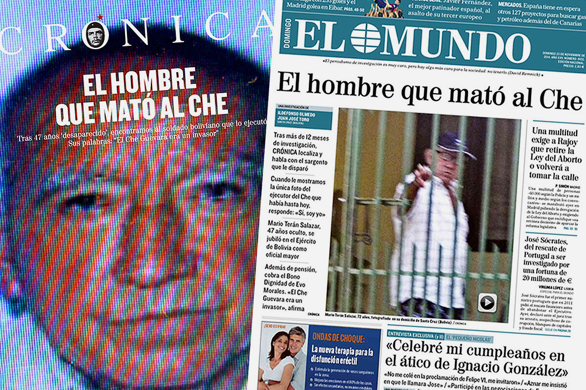La portada del diario EL MUNDO con la última entrevista que Mario Terán Salazar concedió a un medio de comunicación tras décadas de permanecer en silecio.