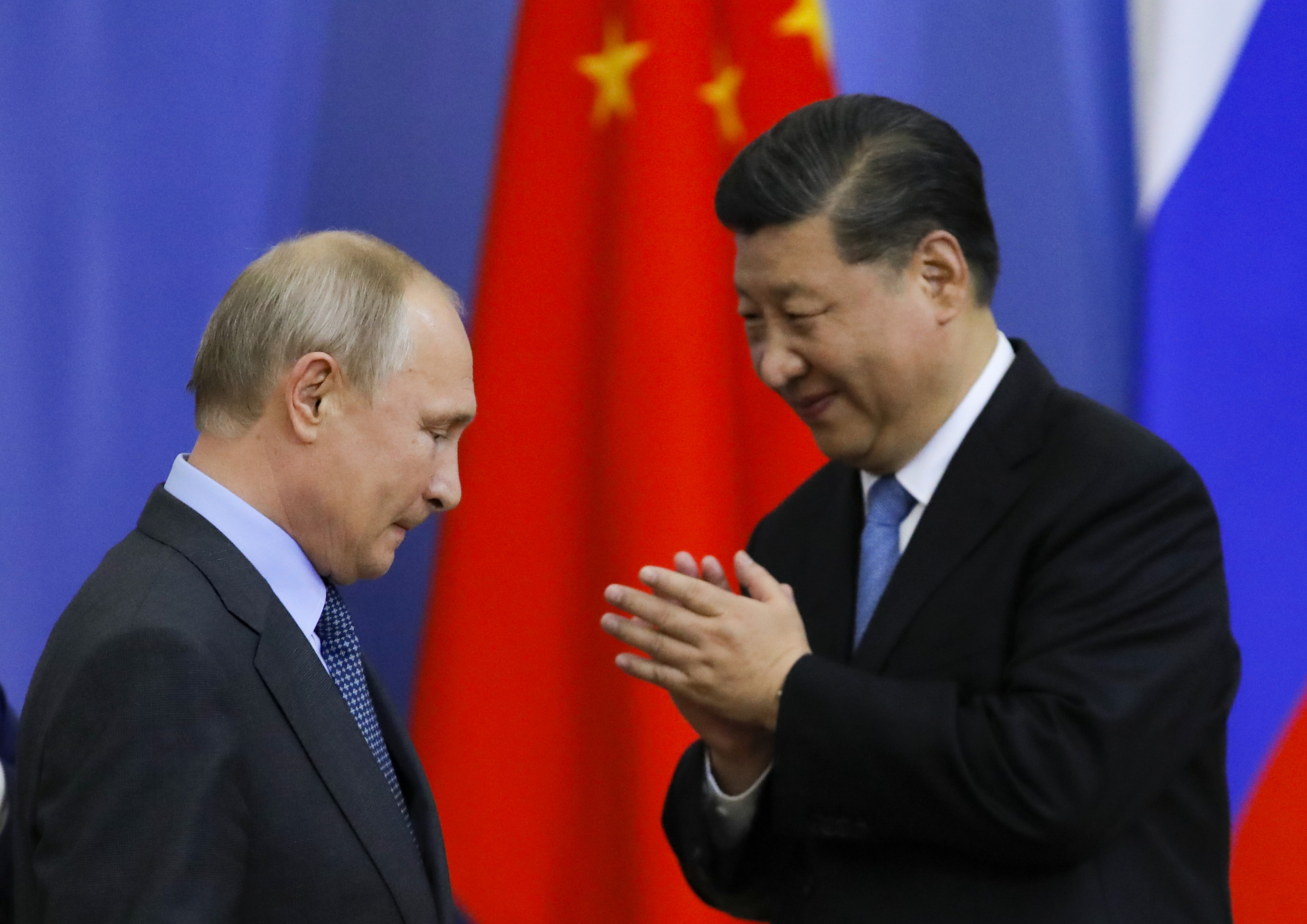 Xi Jinping y Vladimir Putin, en San Petersburgo.