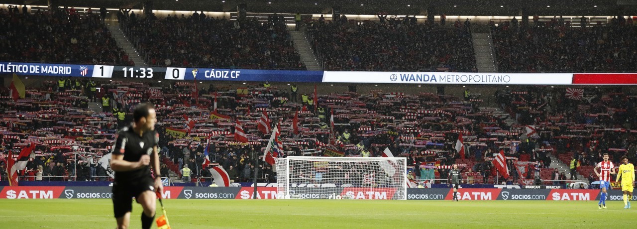 Interior del Wanda Metropolitano durante el partido de Liga entre el Atltico y el Cdiz.