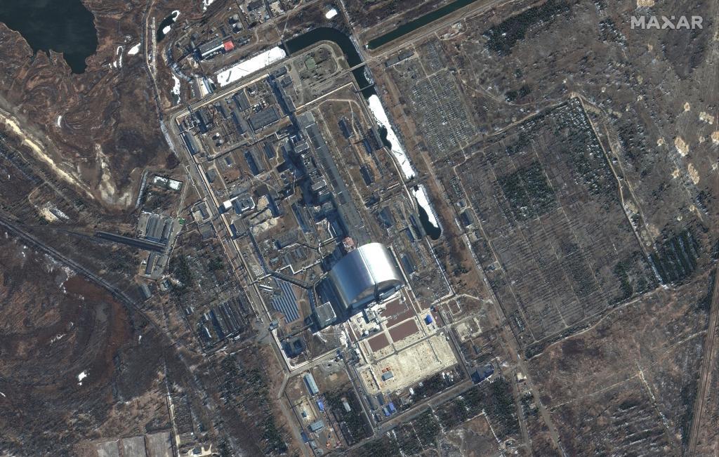 La central nuclear de Chernbil a vista de satlite el 10 de marzo.