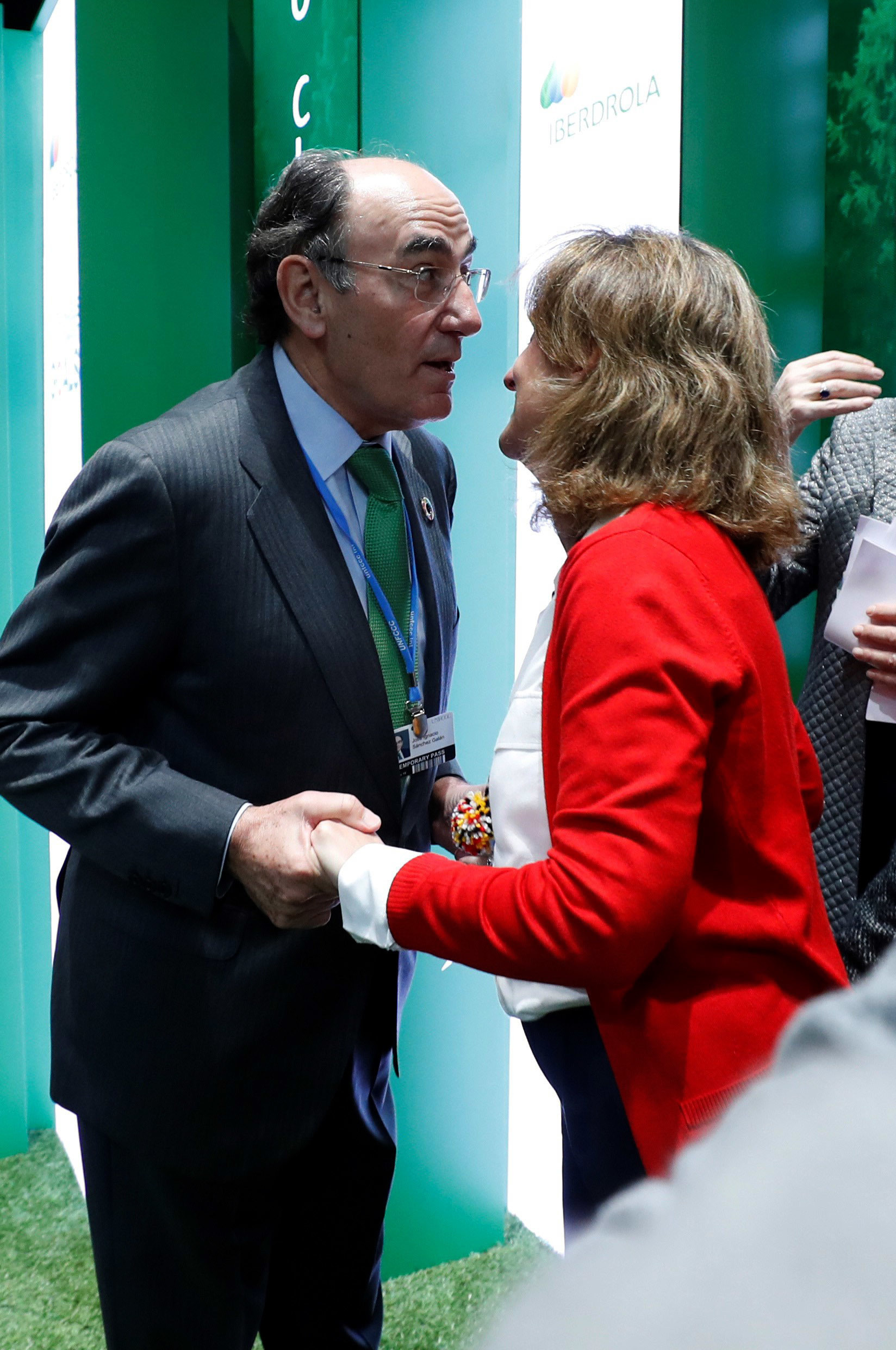 El presidente de Iberdrola, Ignacio Galán, y la vicepresidenta de Transición Ecológica, Teresa Ribera.