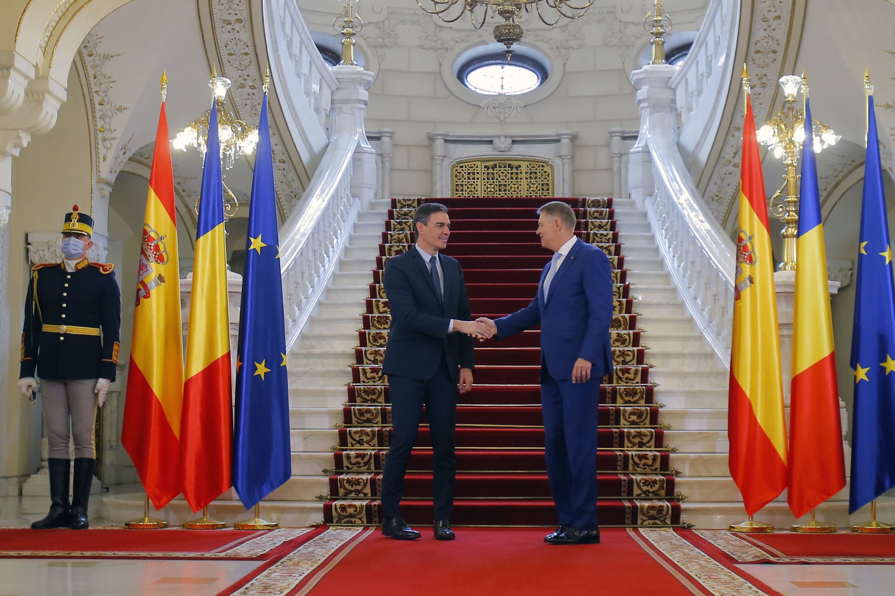 Pedro Snchez y Klaus Iohannis, presidente de Rumana.