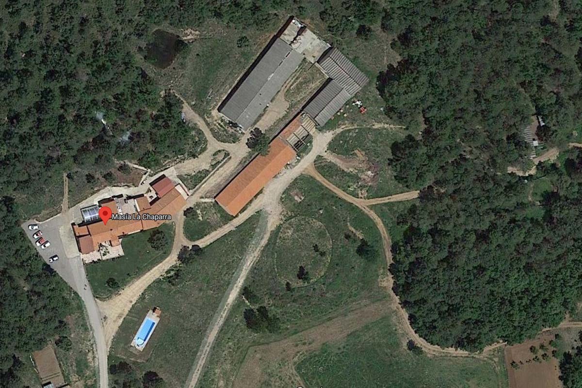 Imagen area de las instalaciones de la Masa La Chaparra en Vistabella, donde se instalaba la presunta secta.