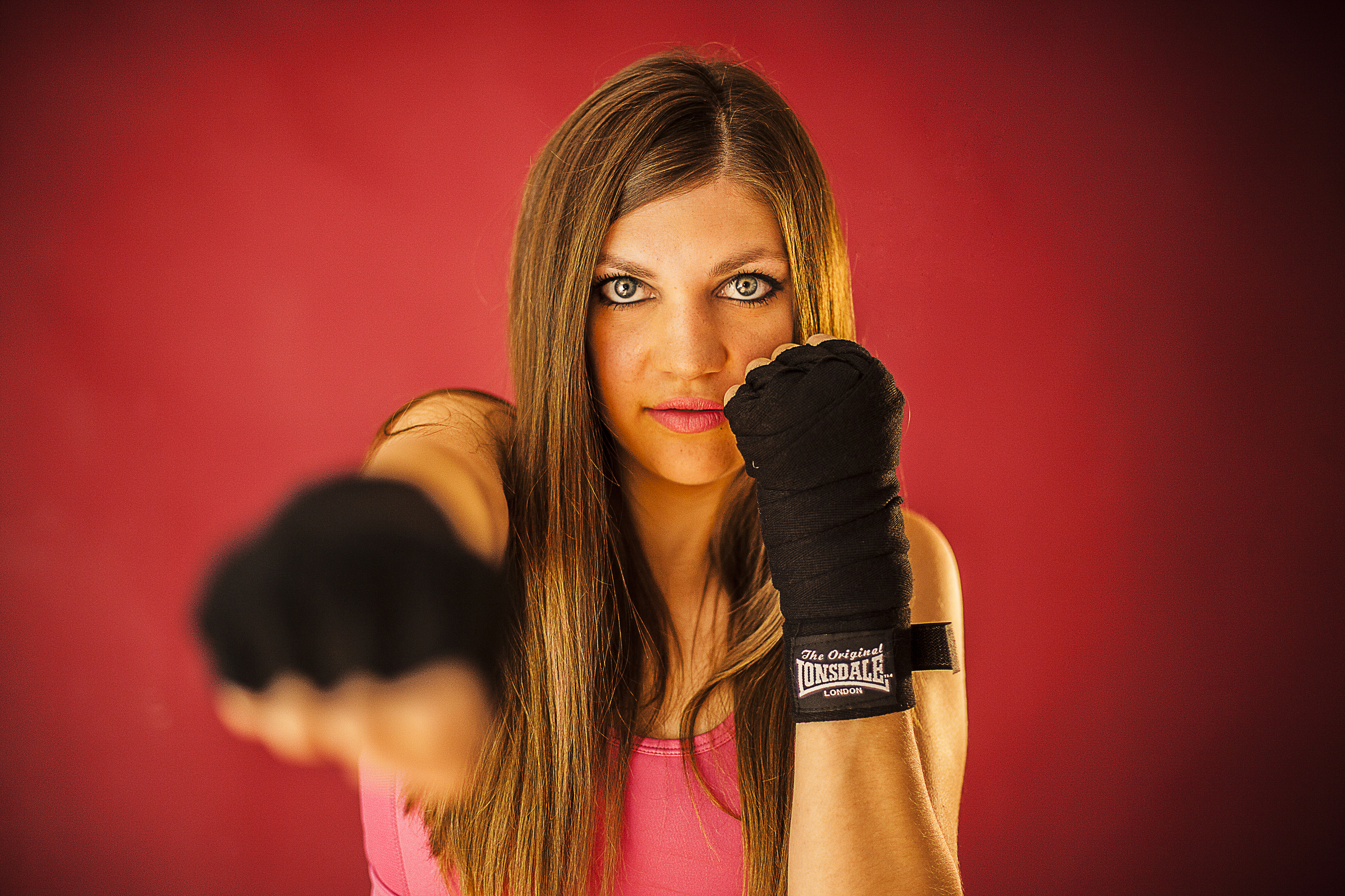 Jacqueline boxeando