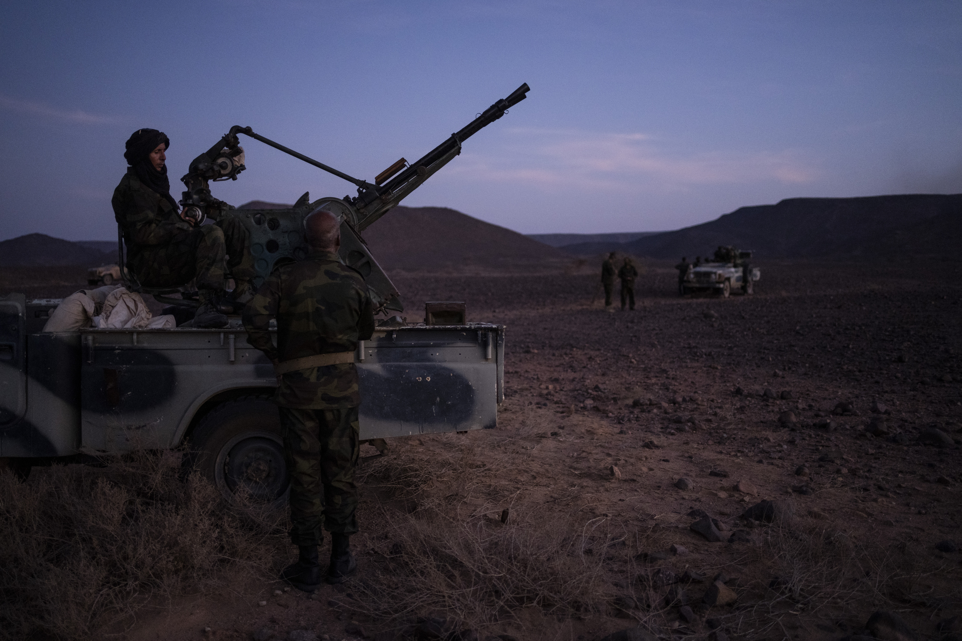 Soldados del Polisario en en el Shara Occidental.