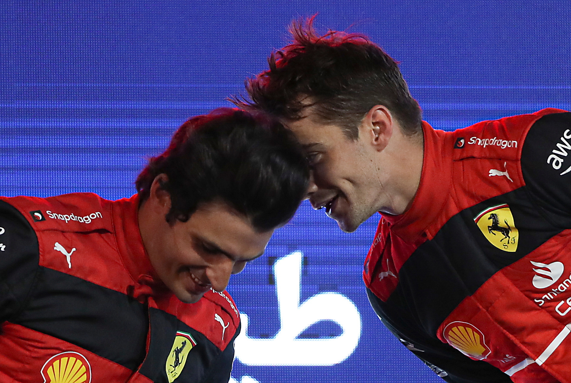 Leclerc y Sainz, en el podio.