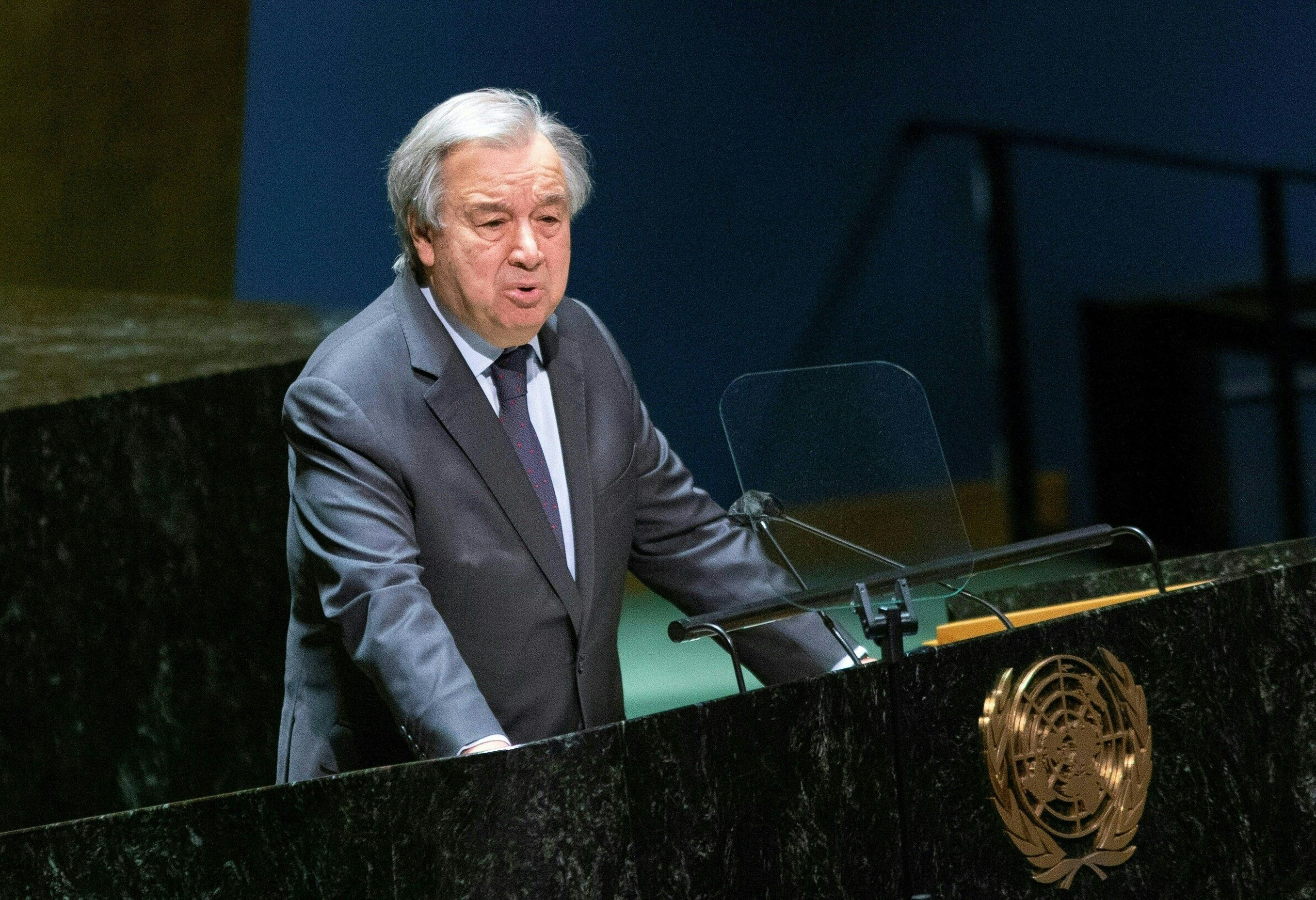 Antonio Guterres, en la Asamblea General de emergencia por la guerra de Ucrania.