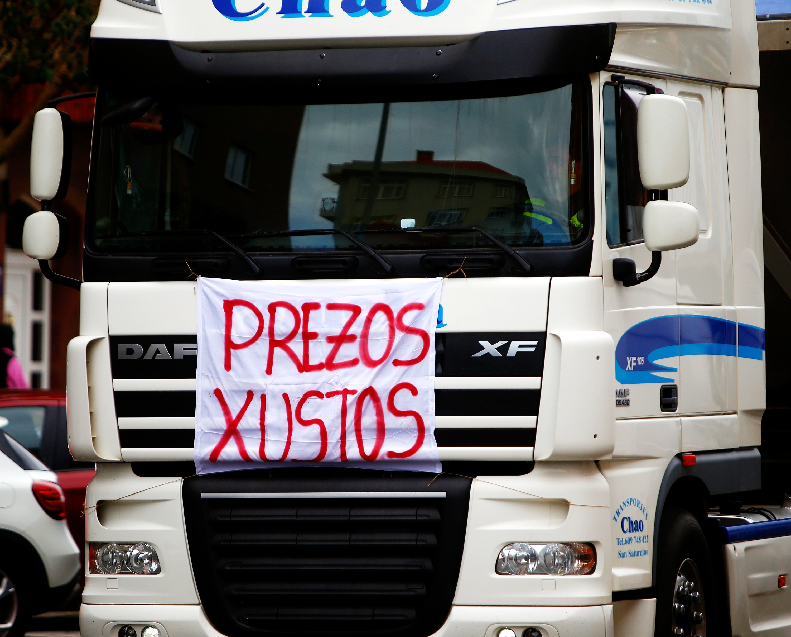 Protestas de transportistas en Galicia.