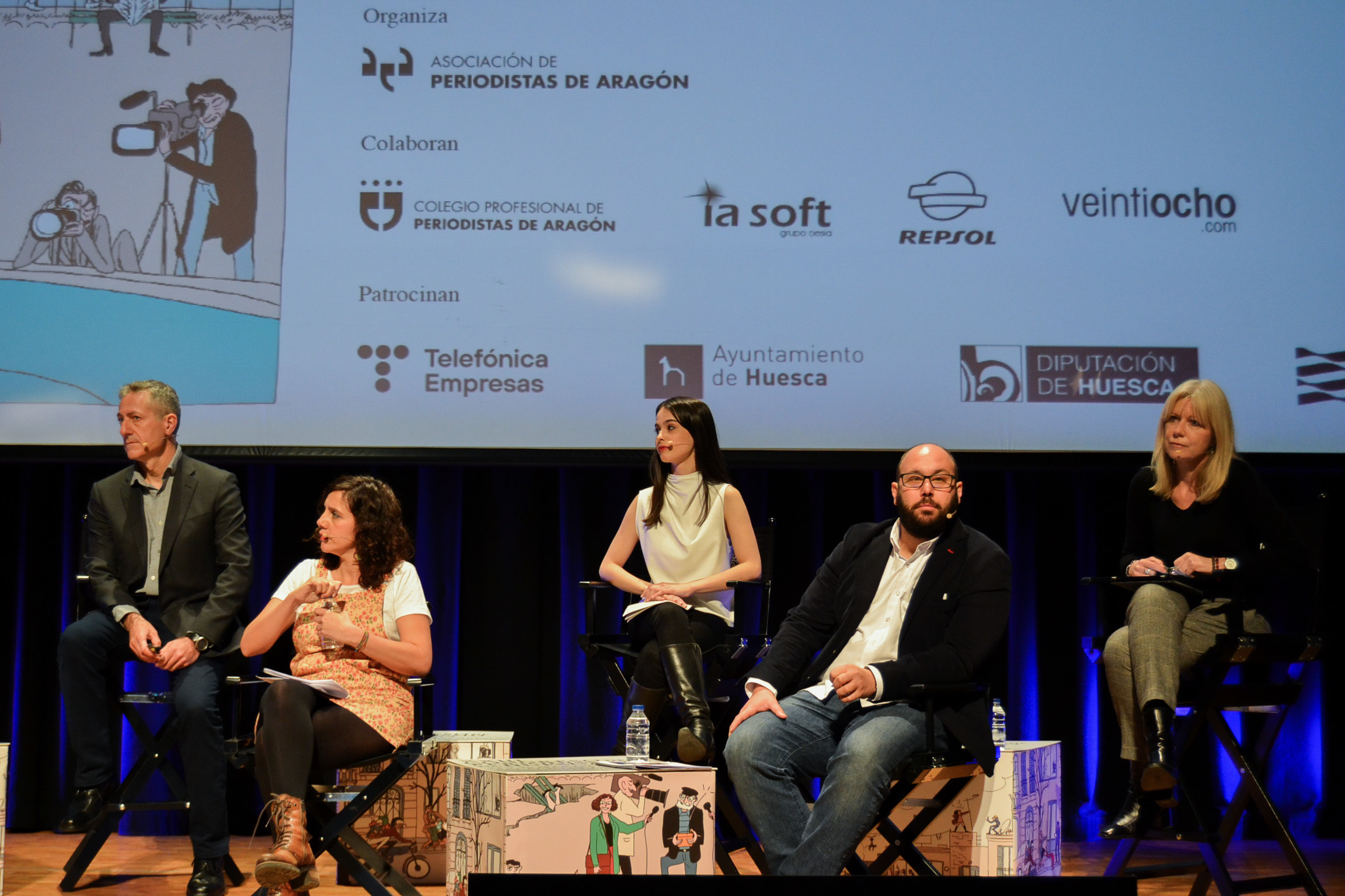Los cinco ponentes que han presentado sus proyectos en Huesca