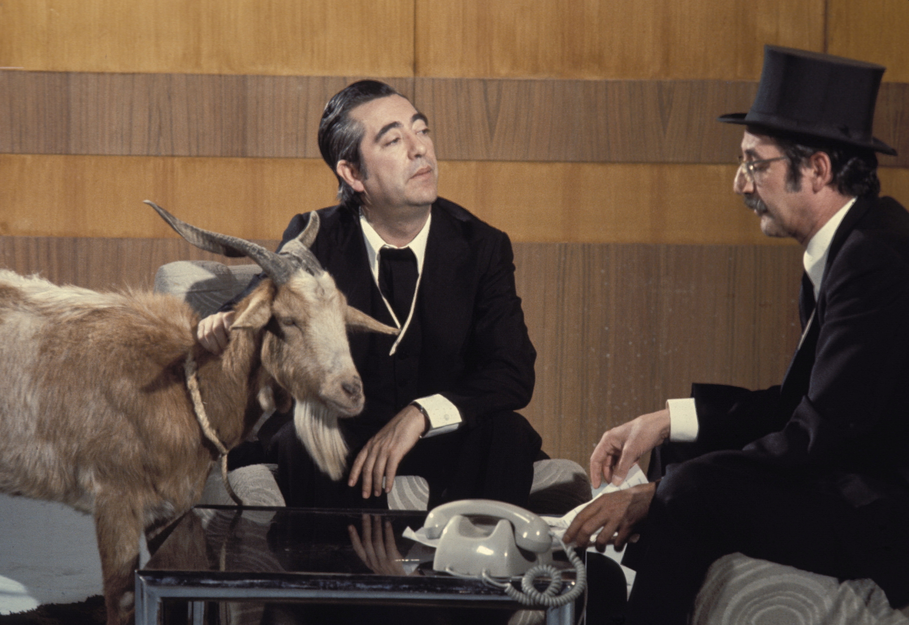 Tip y Coll, con una cabra, en otra de sus actuaciones.