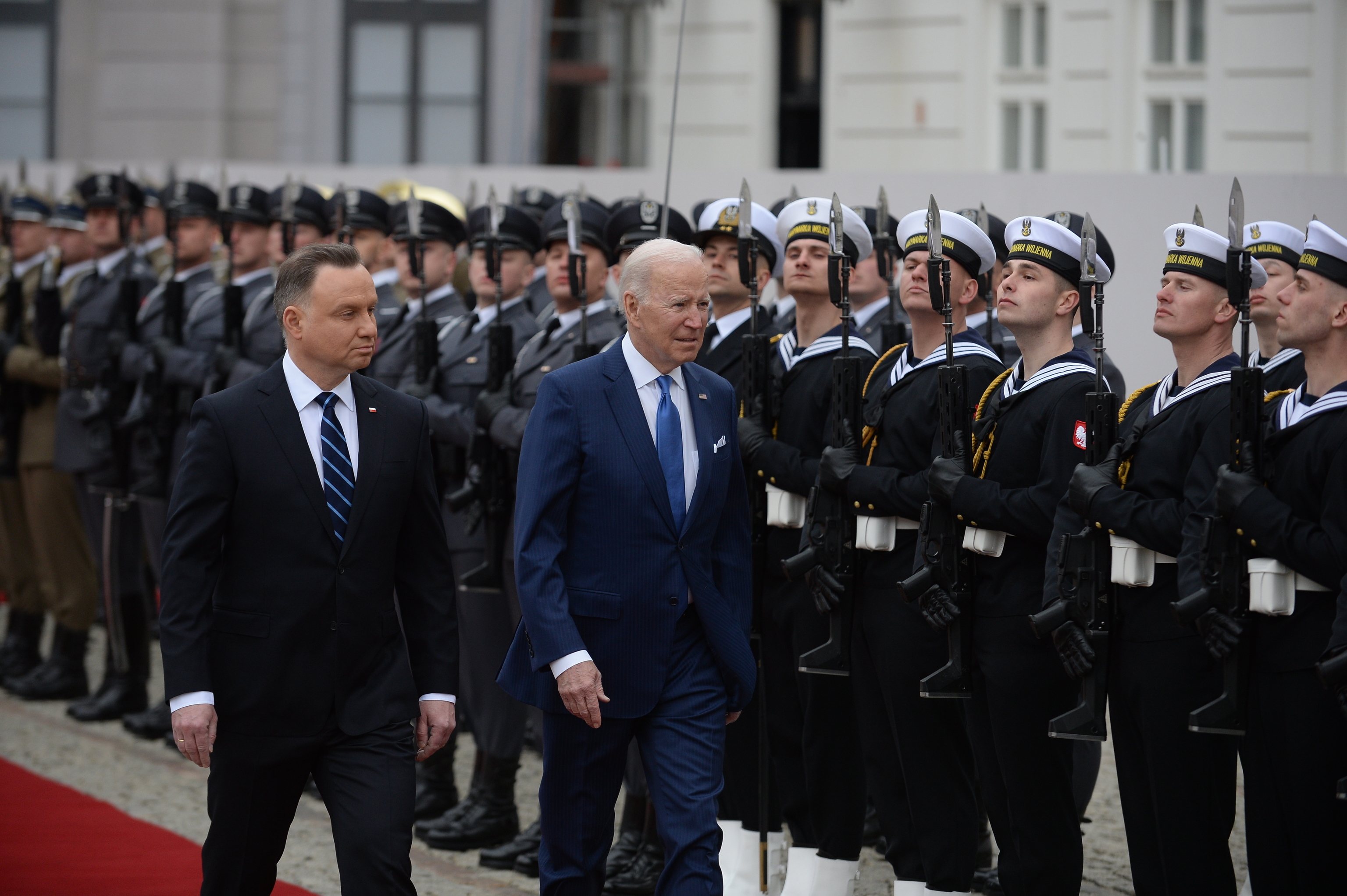 El presidente Duda y Biden en Varsovia.