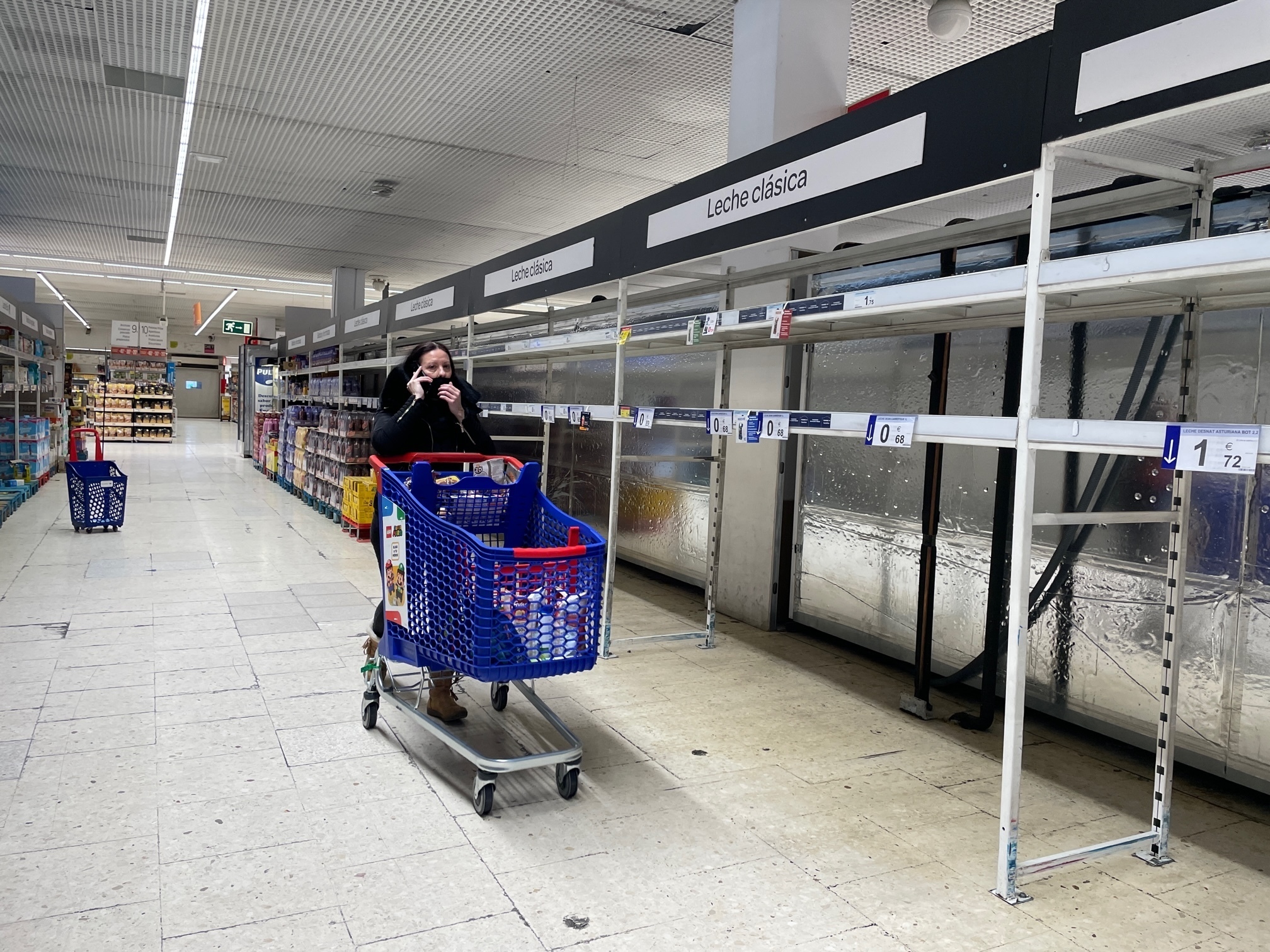 Desabastecimiento en un supermercado de Madrid.
