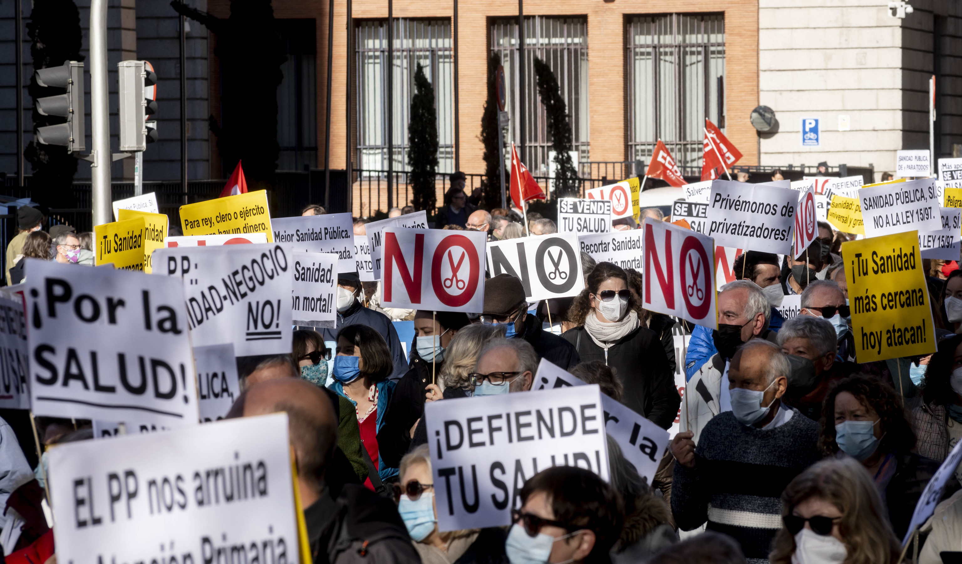 Manifestación de médicos de Atención Primaria en Madrid.