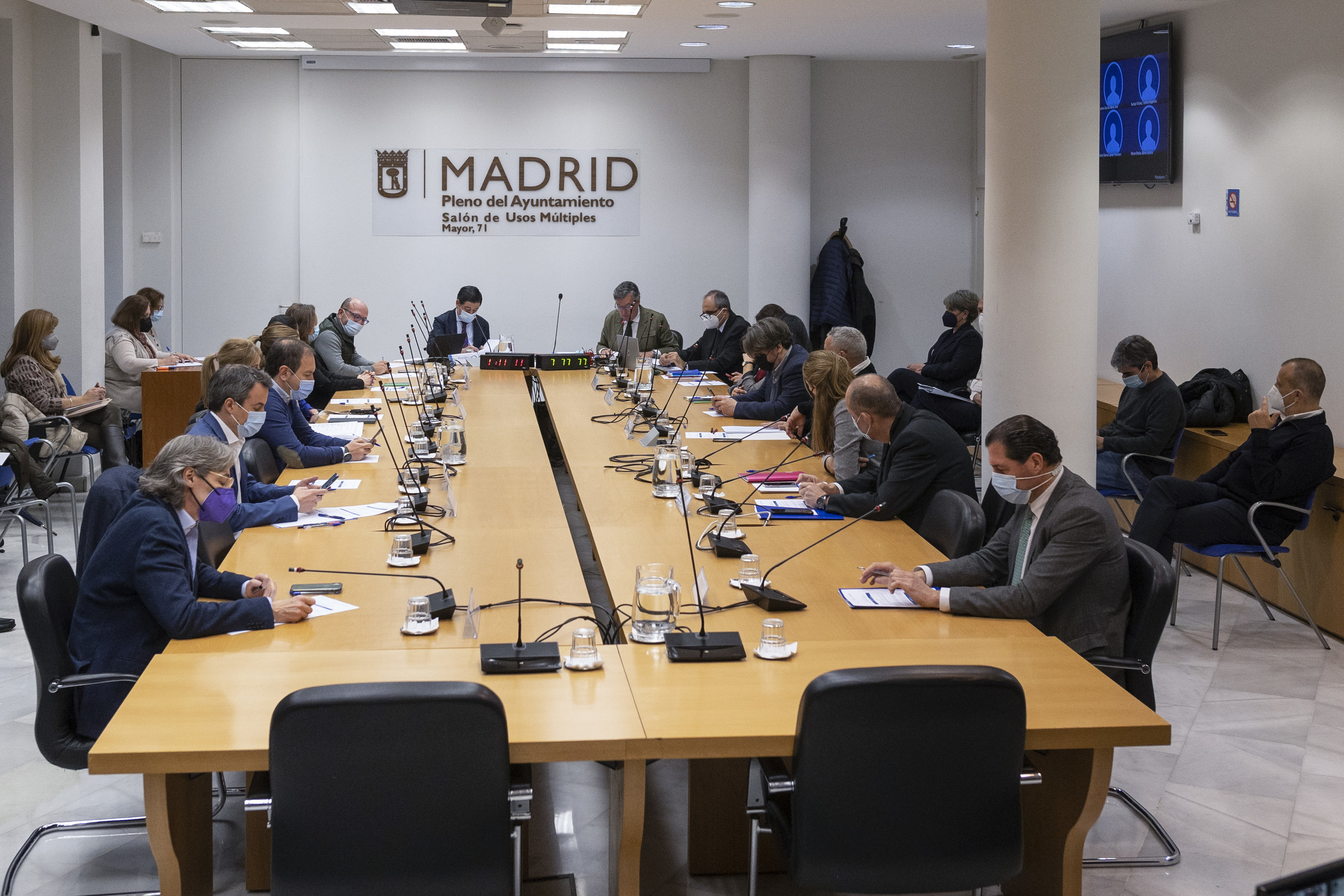 Vista general de la sesin constitutiva de la comisin de investigacin del Ayuntamiento de Madrid sobre el presunto caso de espionaje de la EMVS a Isabel Daz Ayuso.