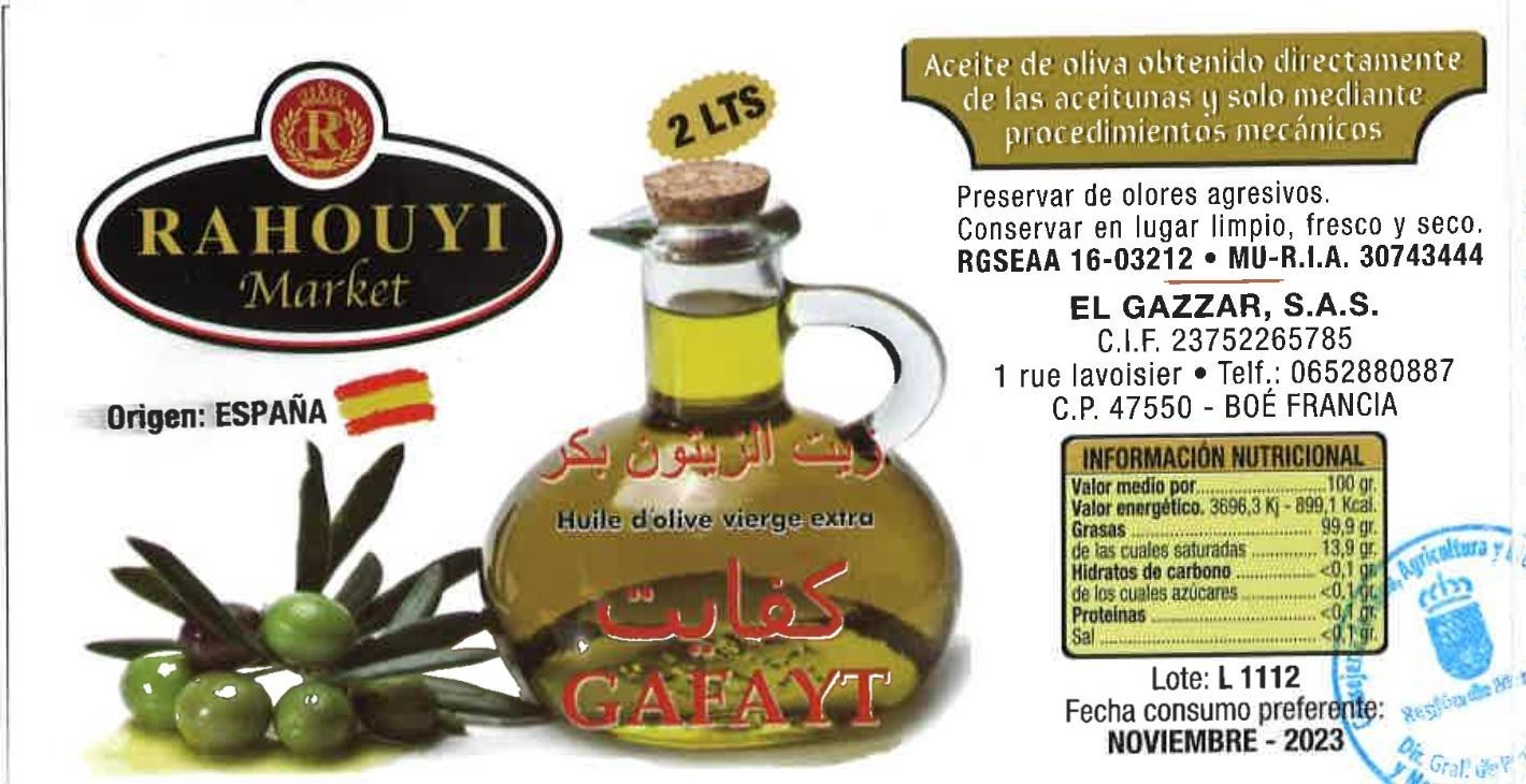 Uno de los aceites etiquetado como "de oliva virgen".