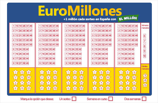 Boleto del sorteo de Euromillones.