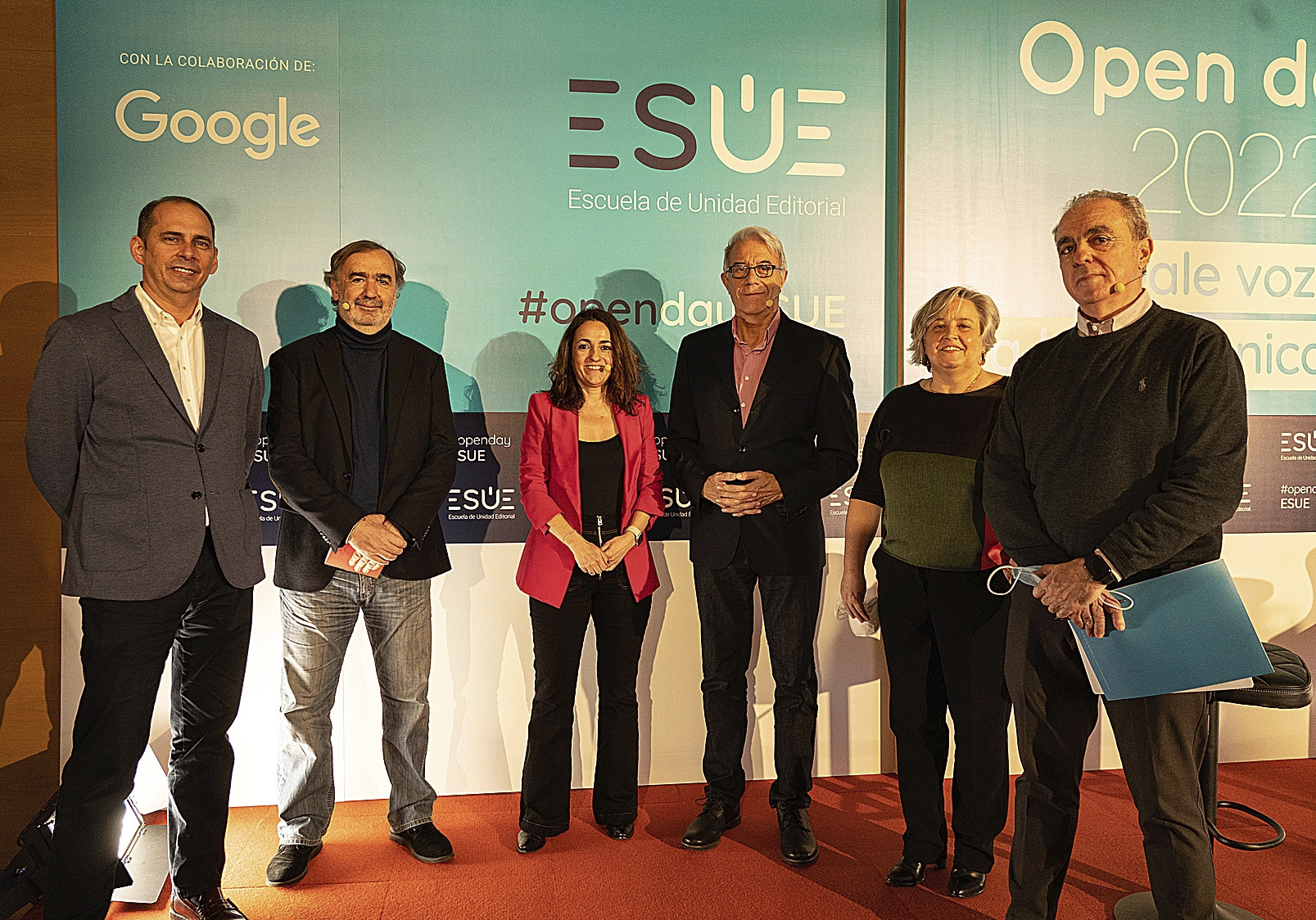 Eugenio Gallego, director de ESUE, Luis Collado, Marina Díez, Carlos Salas, Rosario Serrano y Rafael Moyano