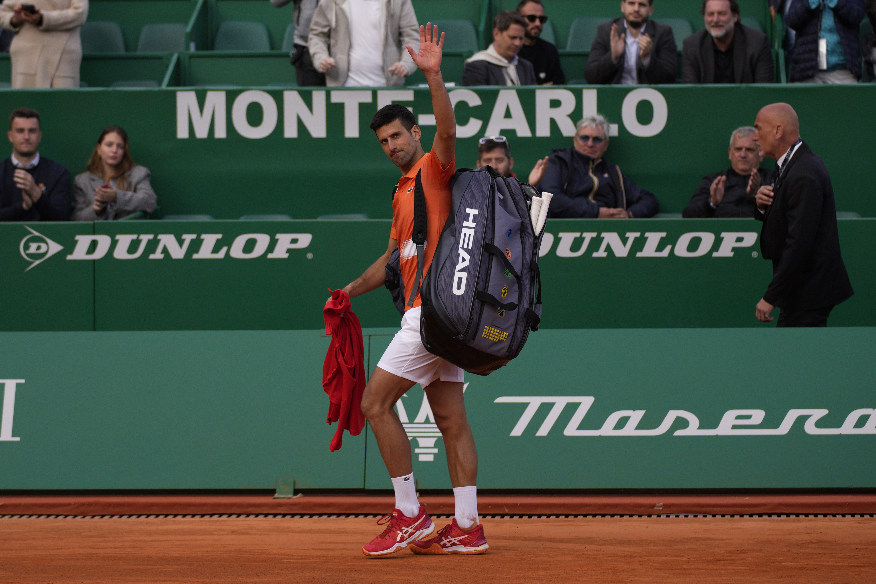Djokovic was knocked out of the court after losing to Davidovich in Monte Carlo.