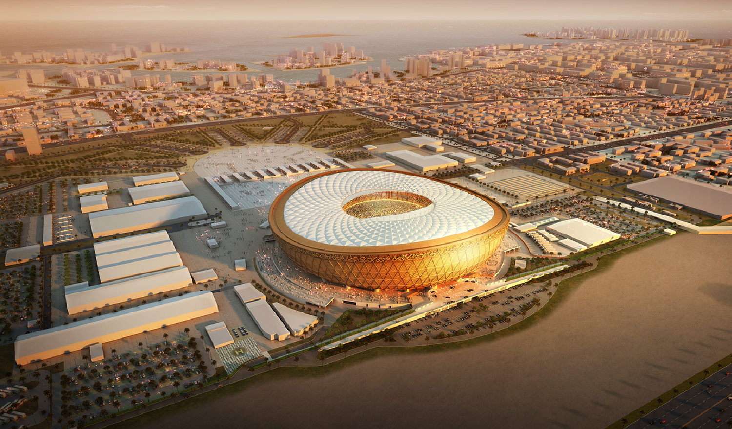 Estadio Lusail, a 20 km de Doha acogerá la gran final del Mundial, entre otros partidos.