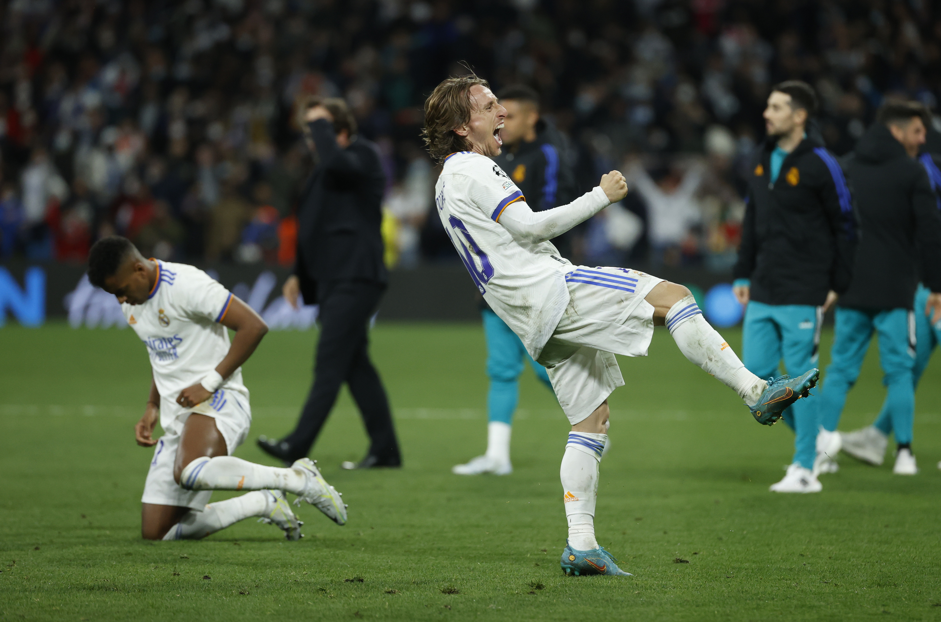 Modric celebra la victoria.