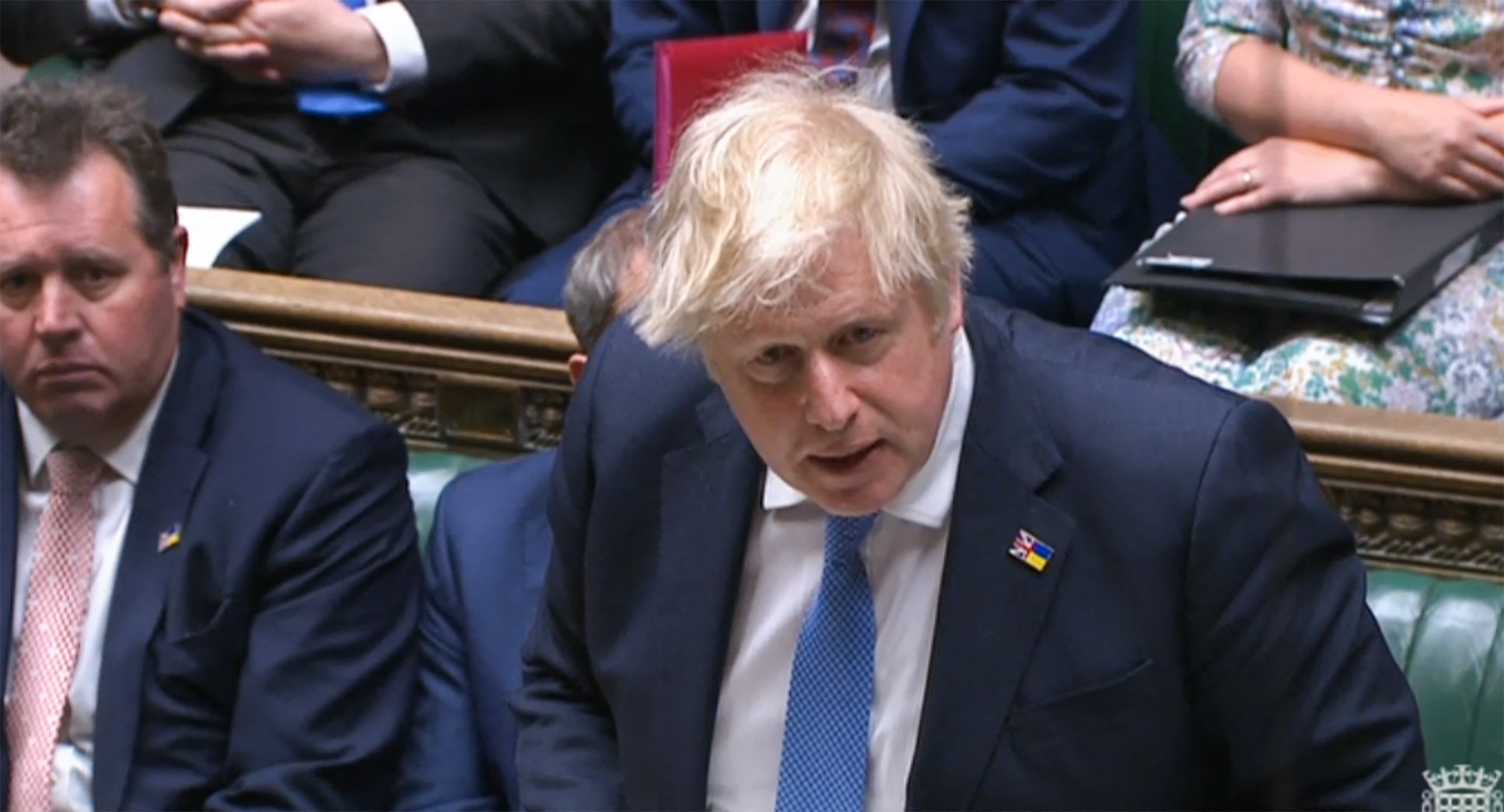 El primer ministro británico, Boris Johnson, ayer, ante los Comunes.