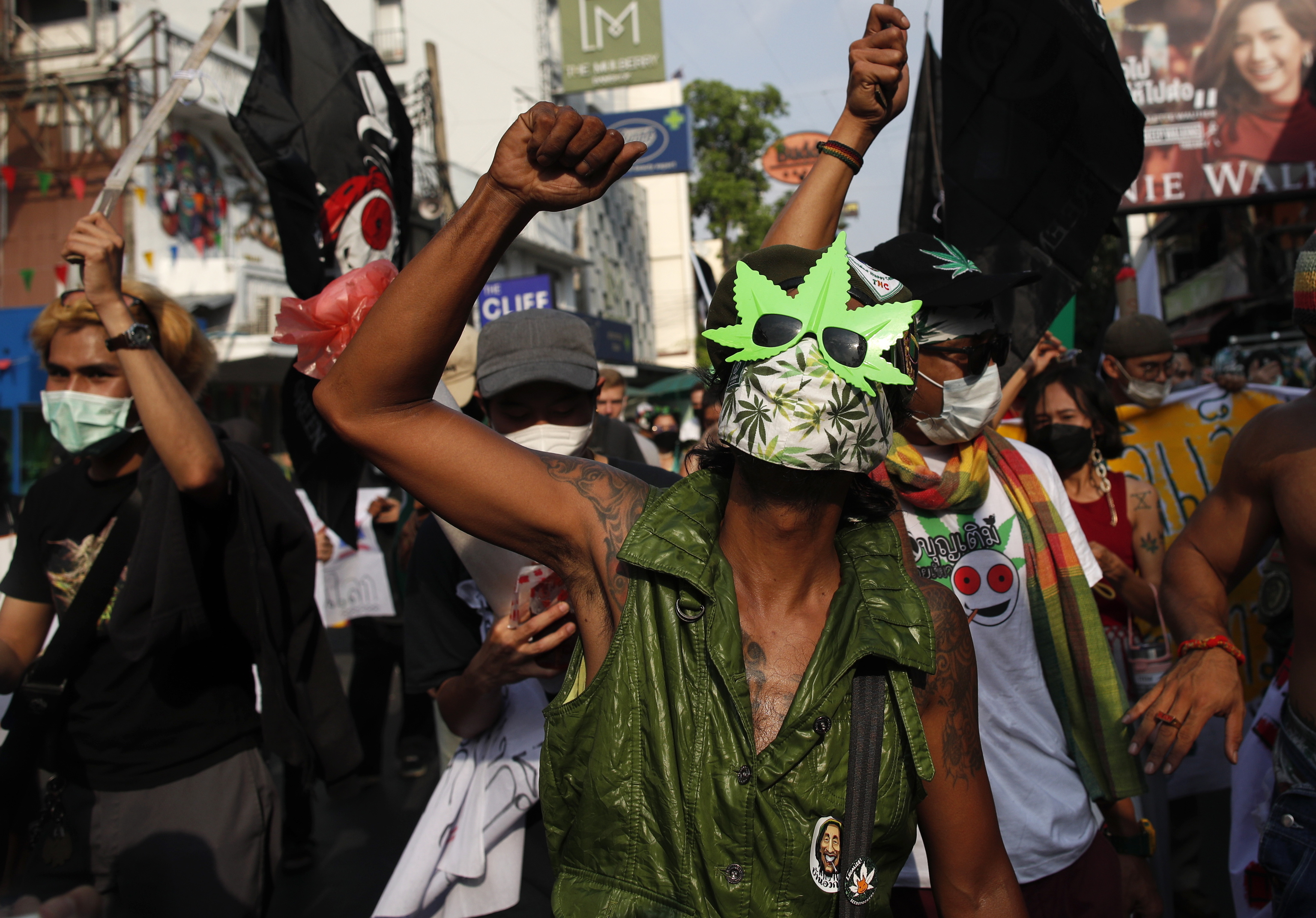 Marcha por el día internacional del Cannabis en Bangkok