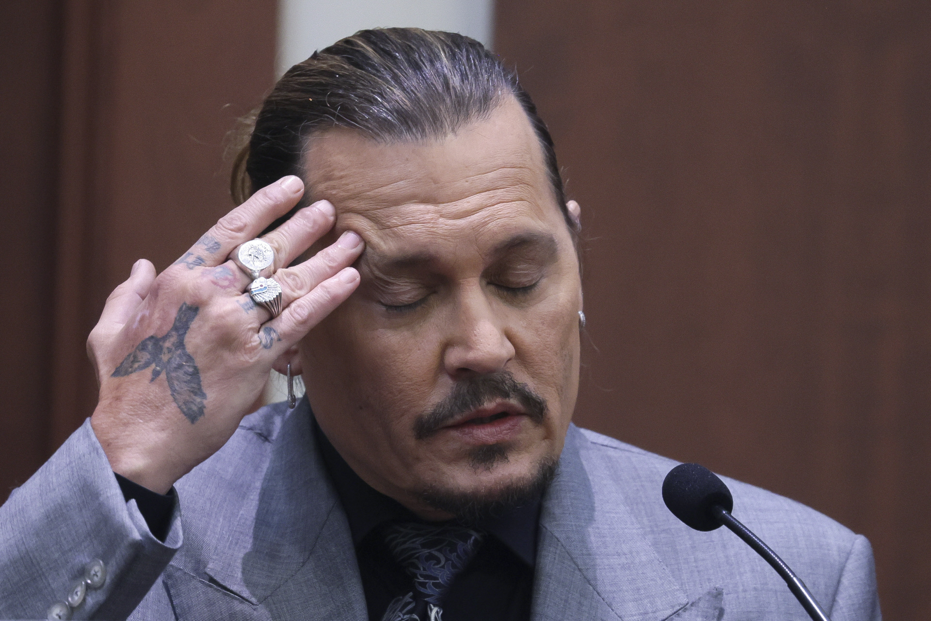 Johnny Depp durante el juicio por difamacin a Amber Heard
