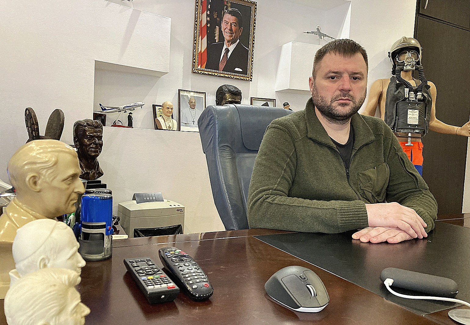El vicealcalde de Dnipro, Mykhailo Lysenko, en su despacho.