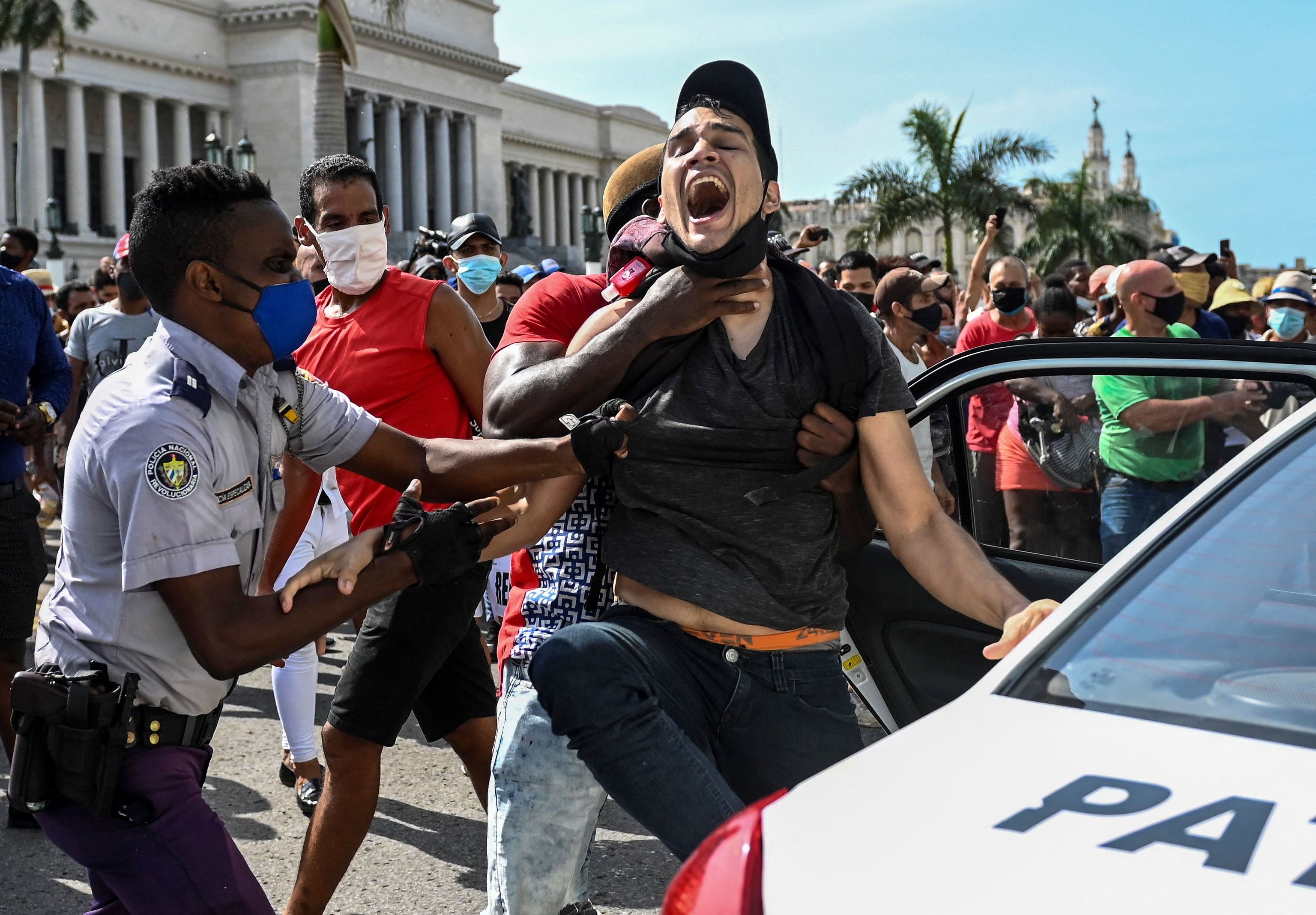 Detenciones en La Habana en las protestas de julio de 2021.