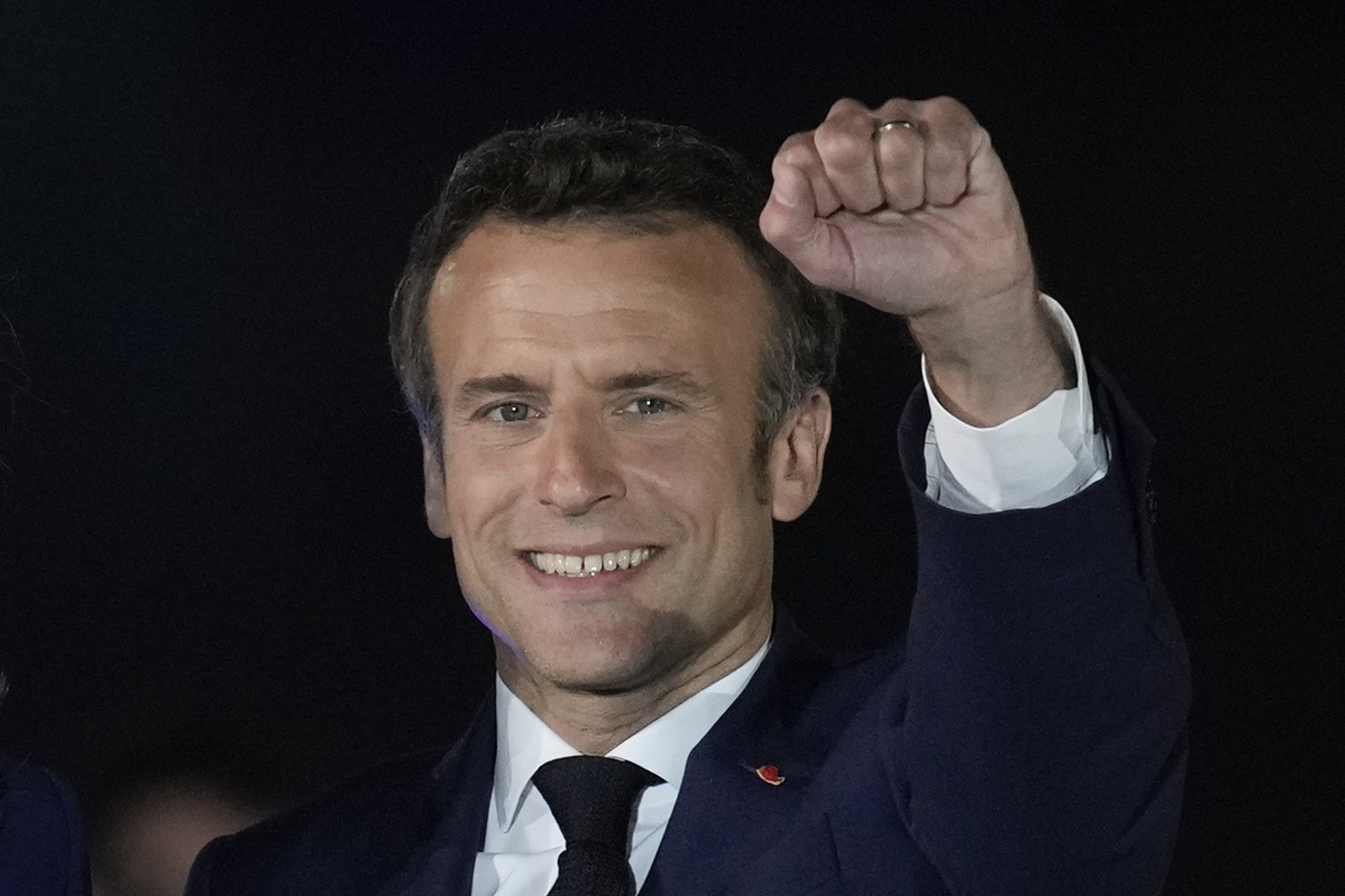 Emmanuel Macron, en la noche electoral.