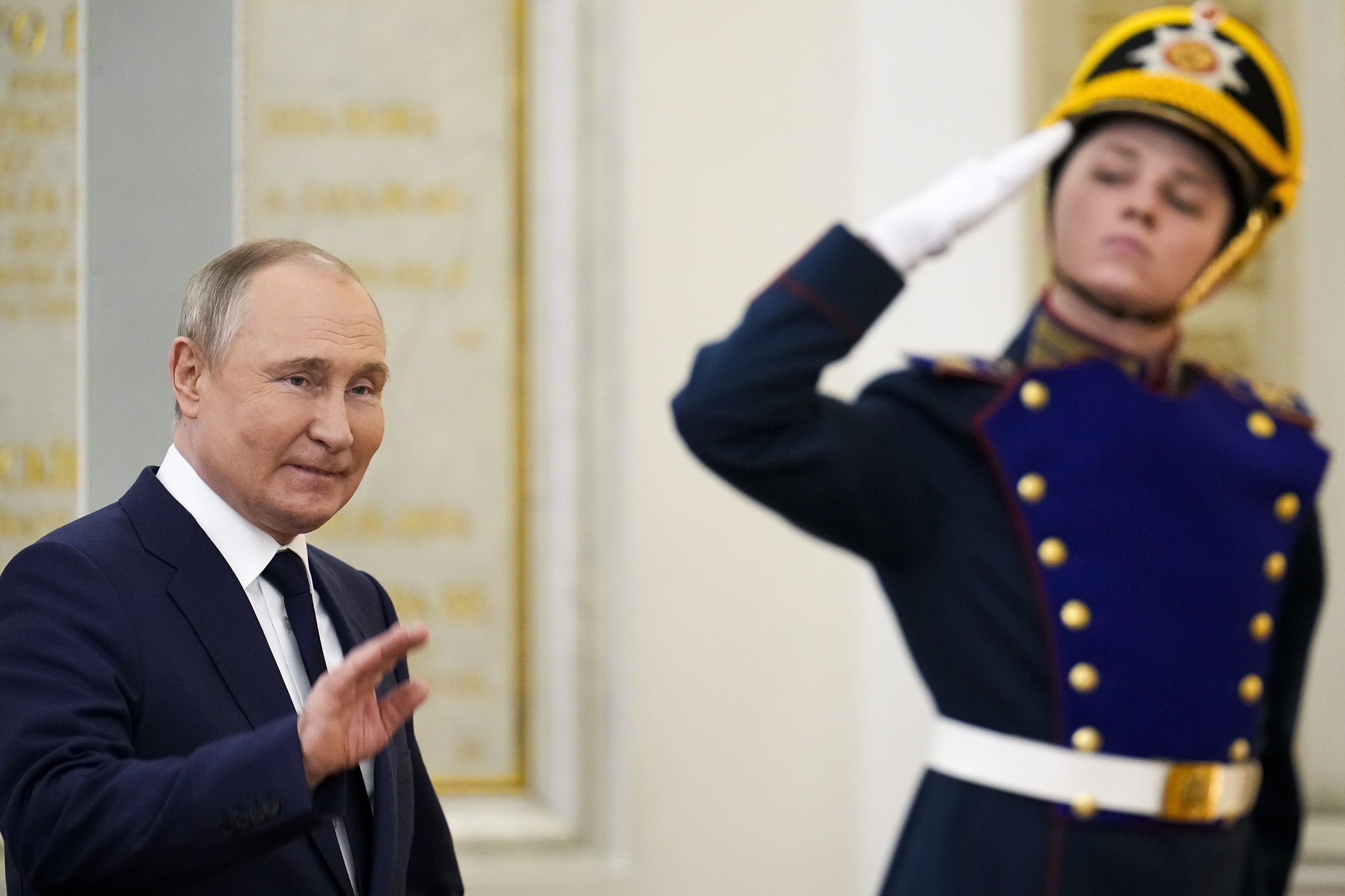 Vladimir Putin, ayer, en el Kremlin.