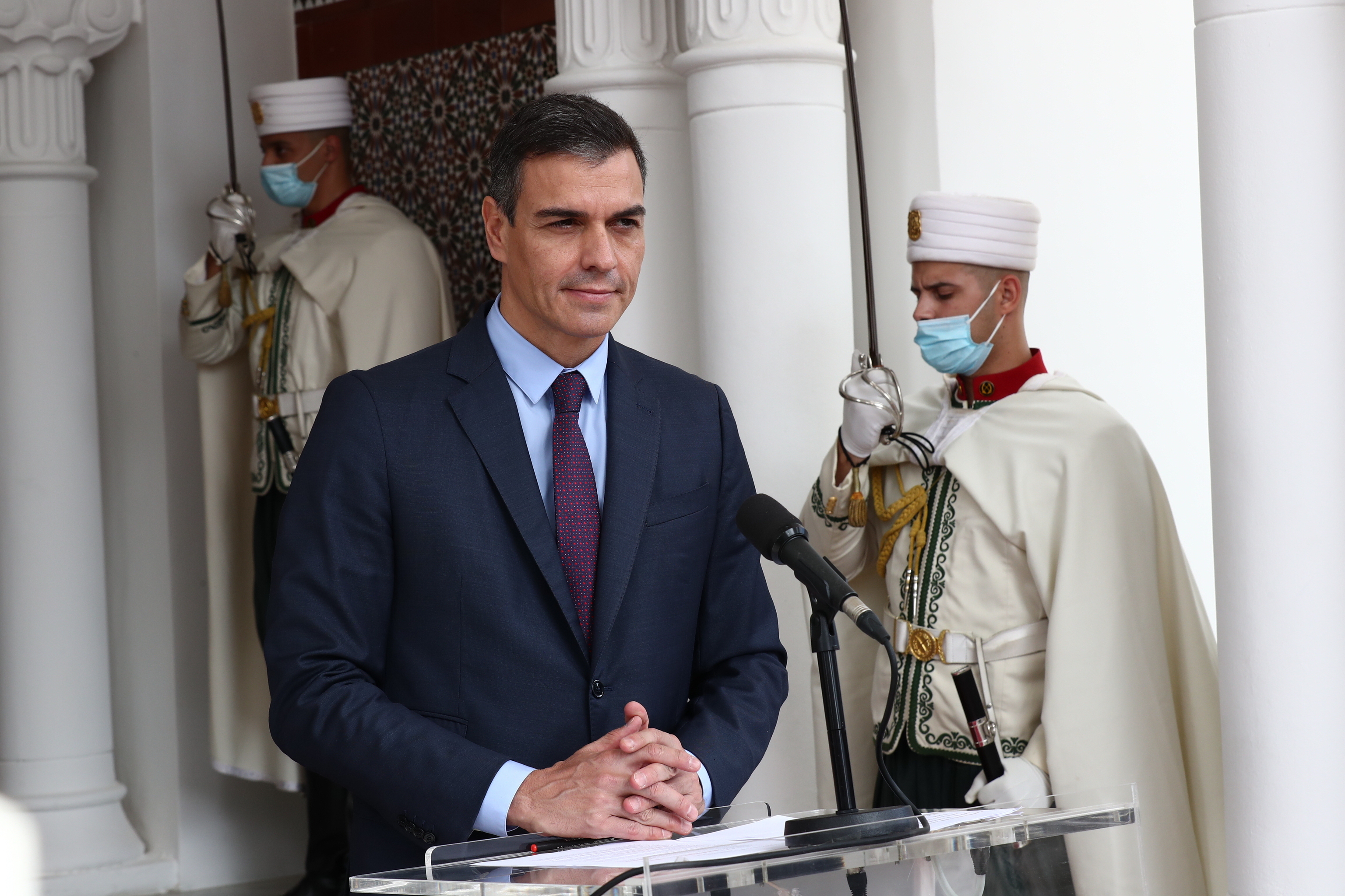 El presidente del Gobierno, Pedro Sánchez, durante una visita a Argelia.