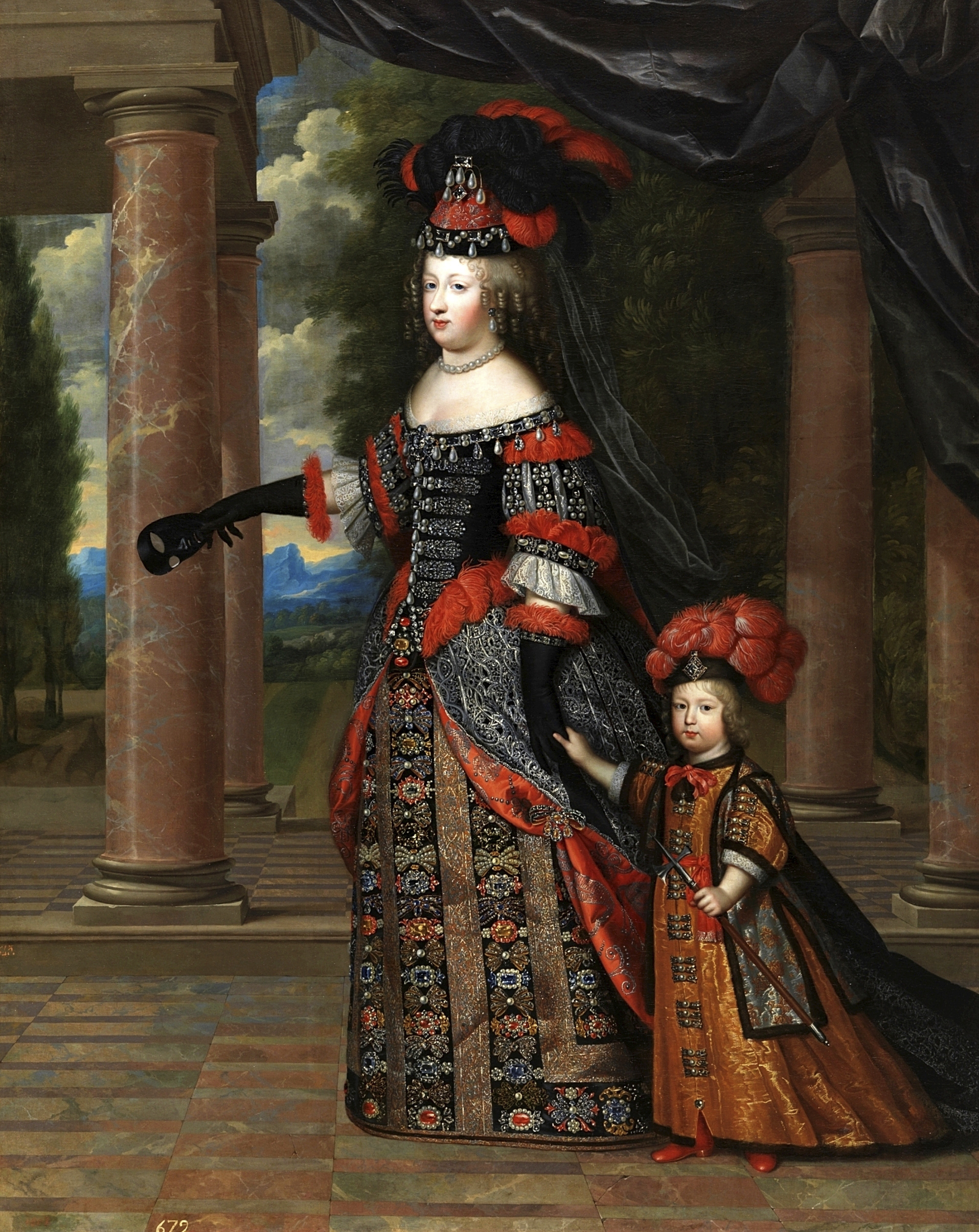 'Mara Teresa de Austria y el Gran Delfnde Francia' (1664), un retrato de Charles y Henri Beaubrun.