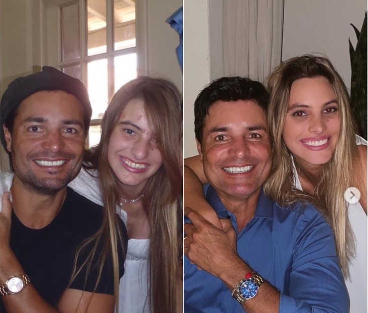 El antes y el ahora de Chayanne, en una foto compartida por su sobrina Lele Pons en Instagram.
