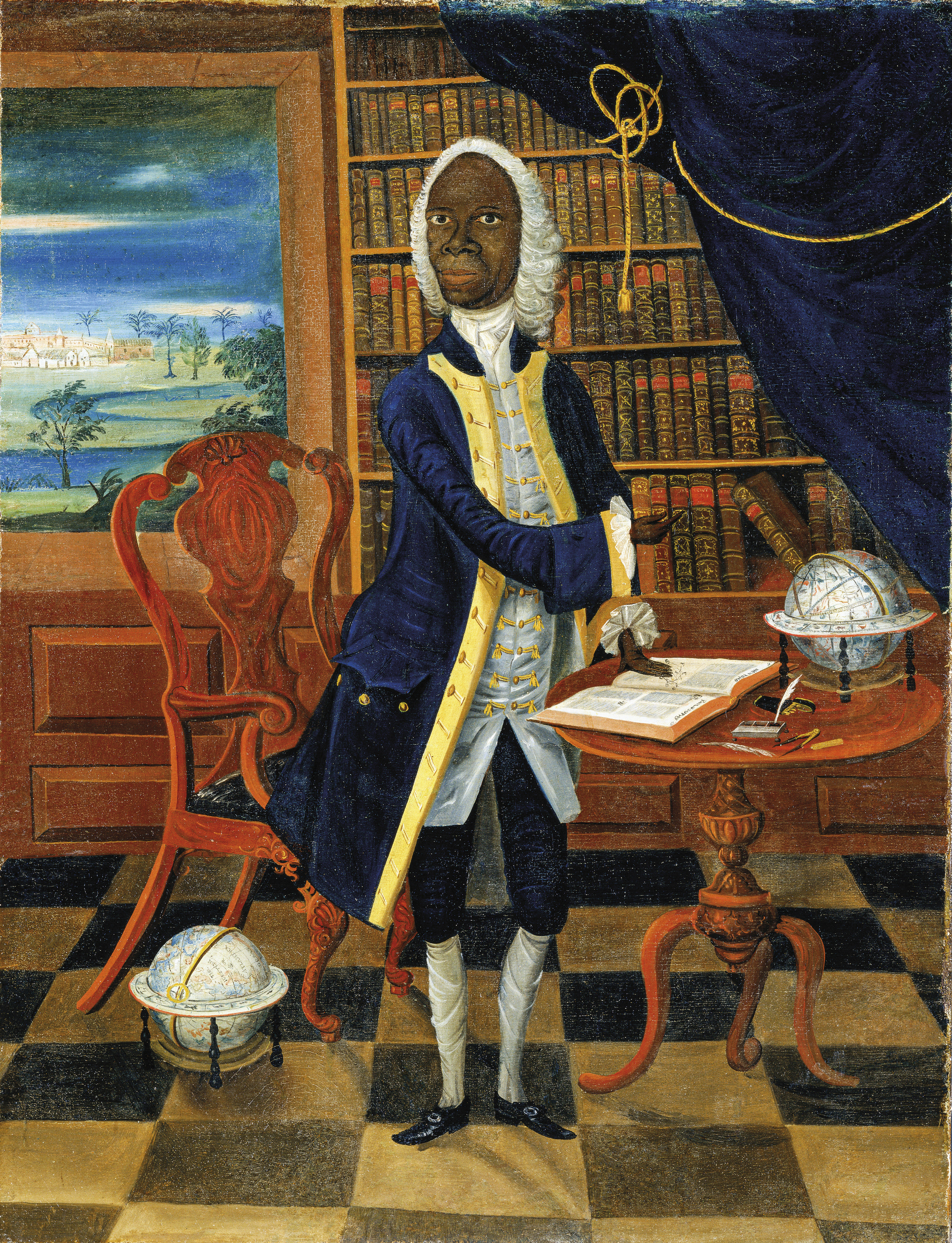 El acadmico Francis Williams en Spanish Town, Jamaica, en torno a 1745.