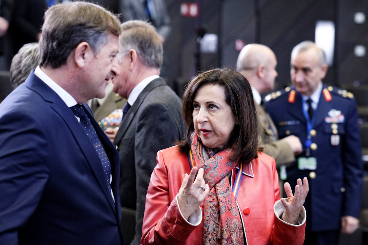 La ministra de la OTAN, Margarita Robles, en una reunin de la OTAN en Bruselas en 2019.