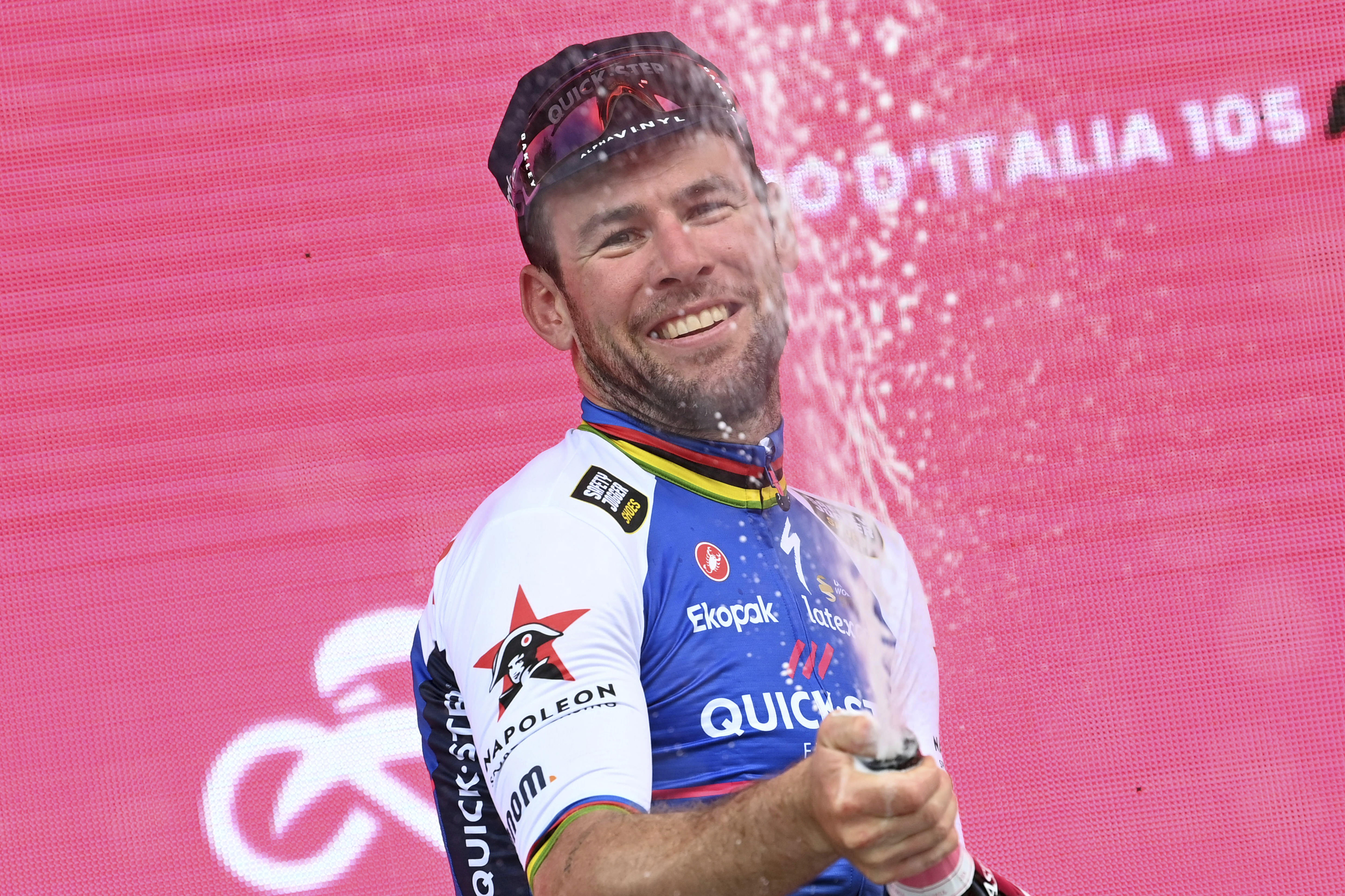 Cavendish, en el podio del Giro de Italia.