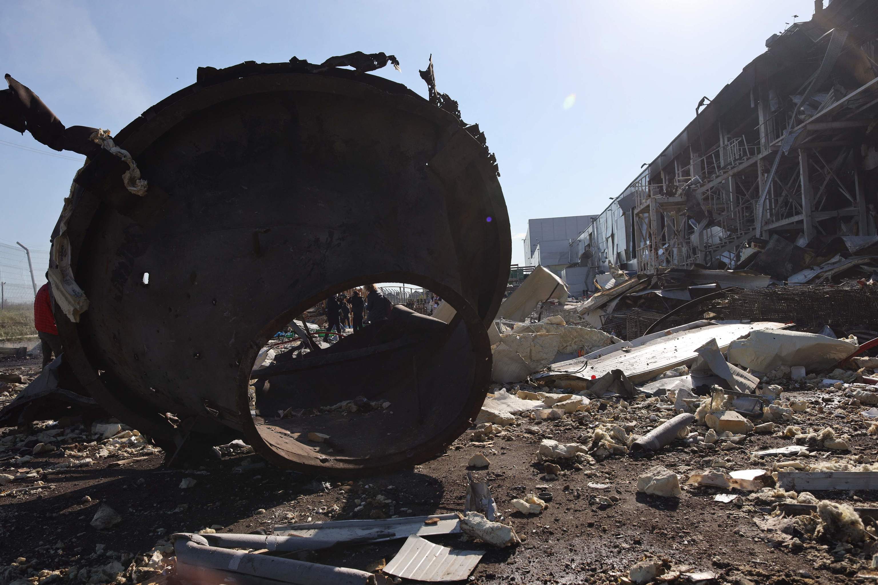 Fragmento de un misil en la ciudad de Odesa.