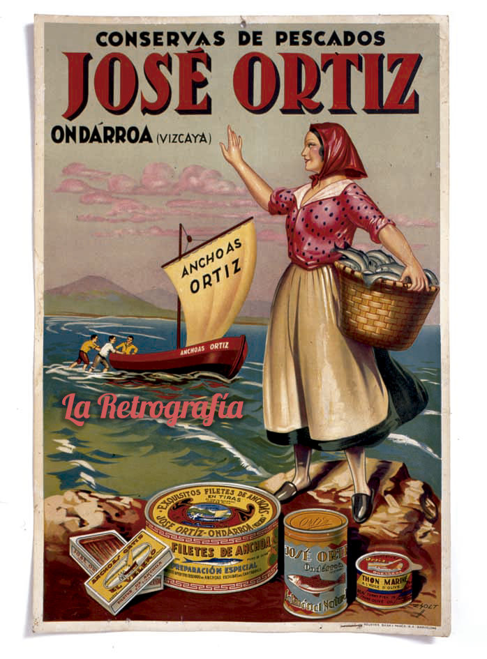 Cartel de la marca Conservas Ortiz.