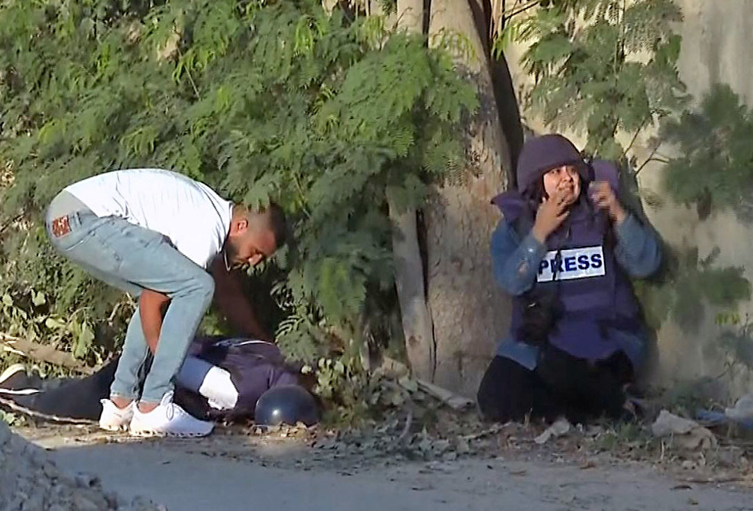 Imagen del vídeo de la  periodista muerta en Cisjordania.