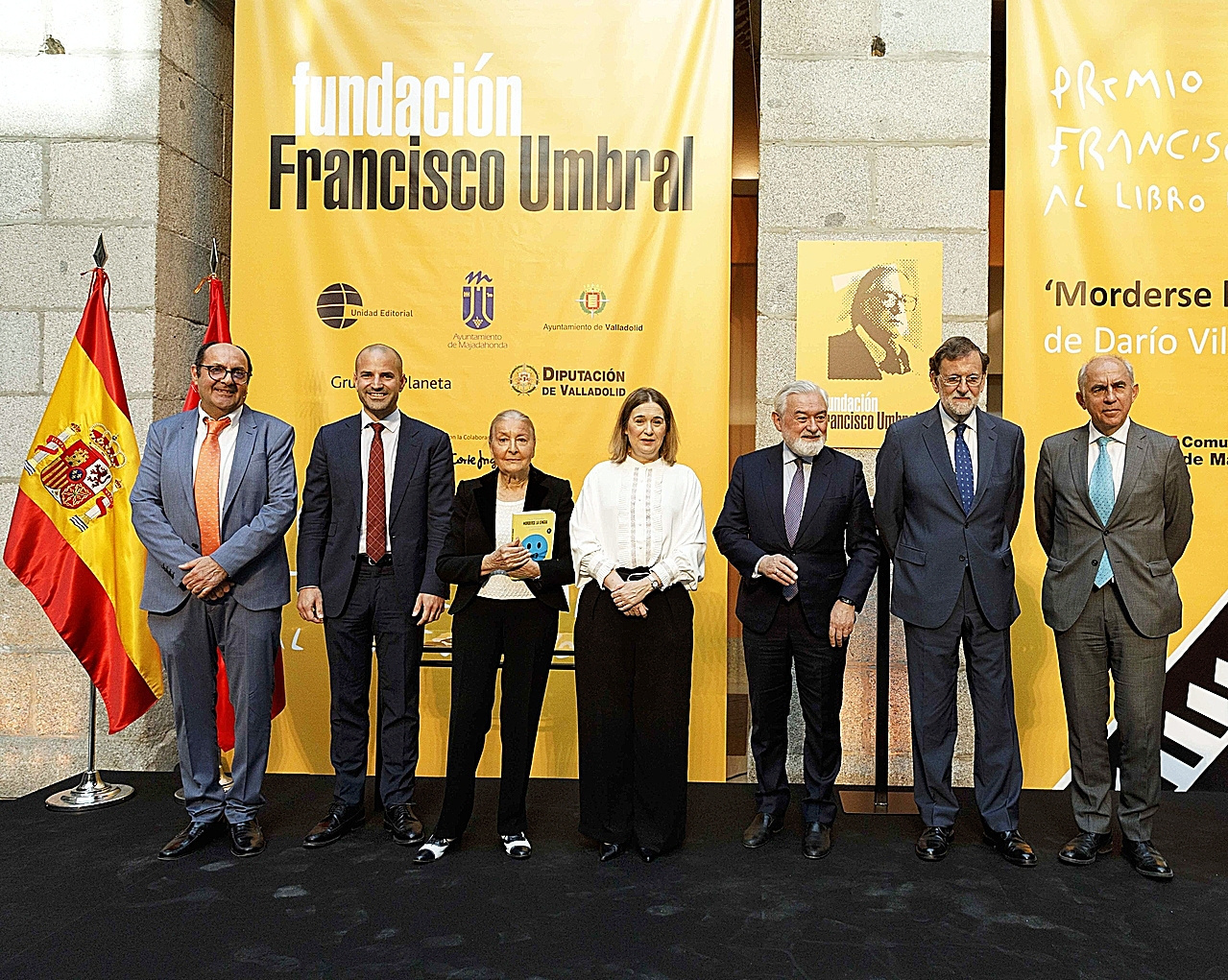 Manuel Llorente, José Luis Álvarez Ustarroz, María España, Marta Rivera de la Cruz, Darío Villanueva, Mariano Rajoy y Francisco Rosell.