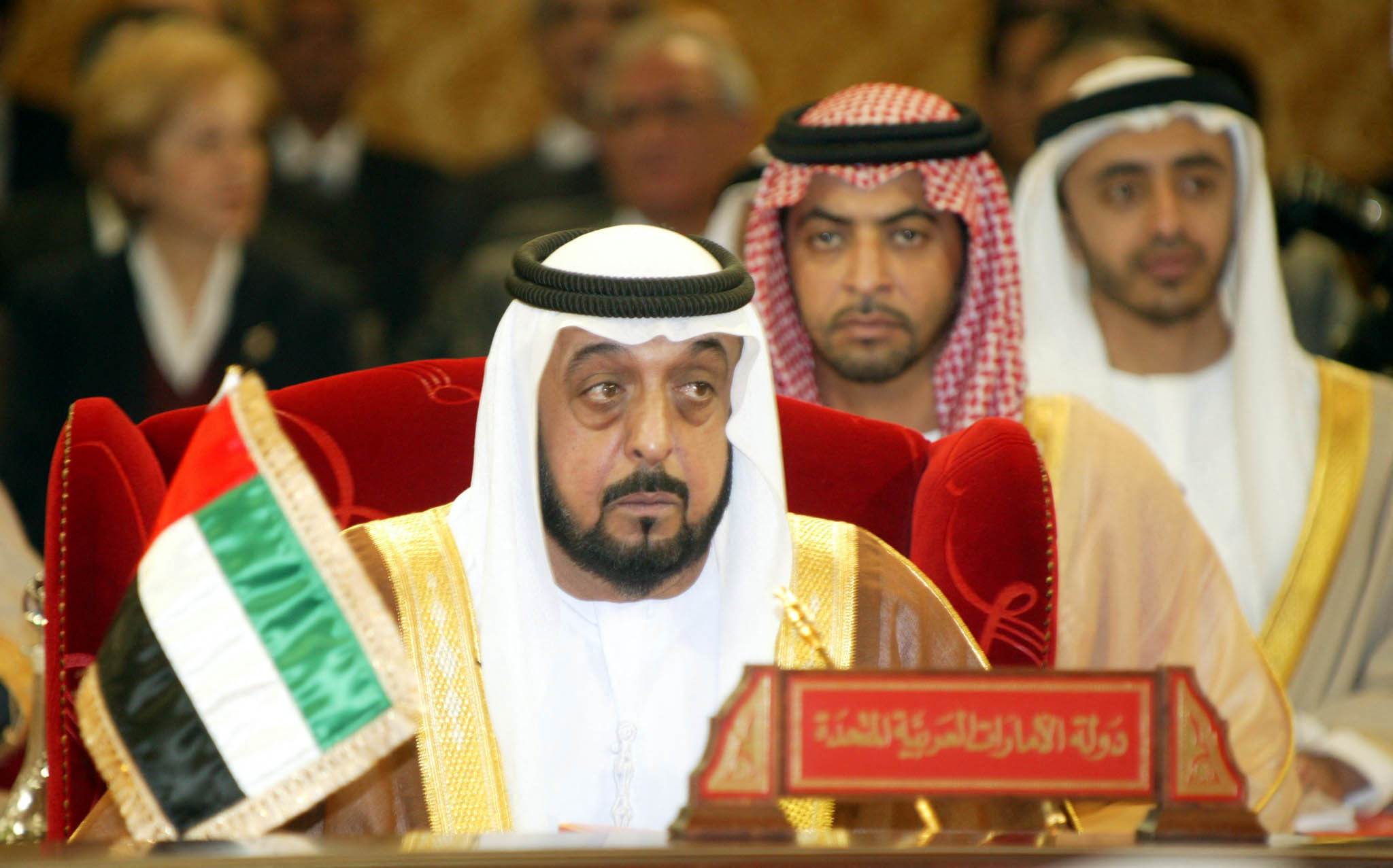 File photo taken on December 20, 2004, Sheikh Khalifa bin Zayed Al-Nahyan, President of the United Arab Emirates, attends the Gulf Cooperation Council (GCC) Six-Country Summit in Manama.