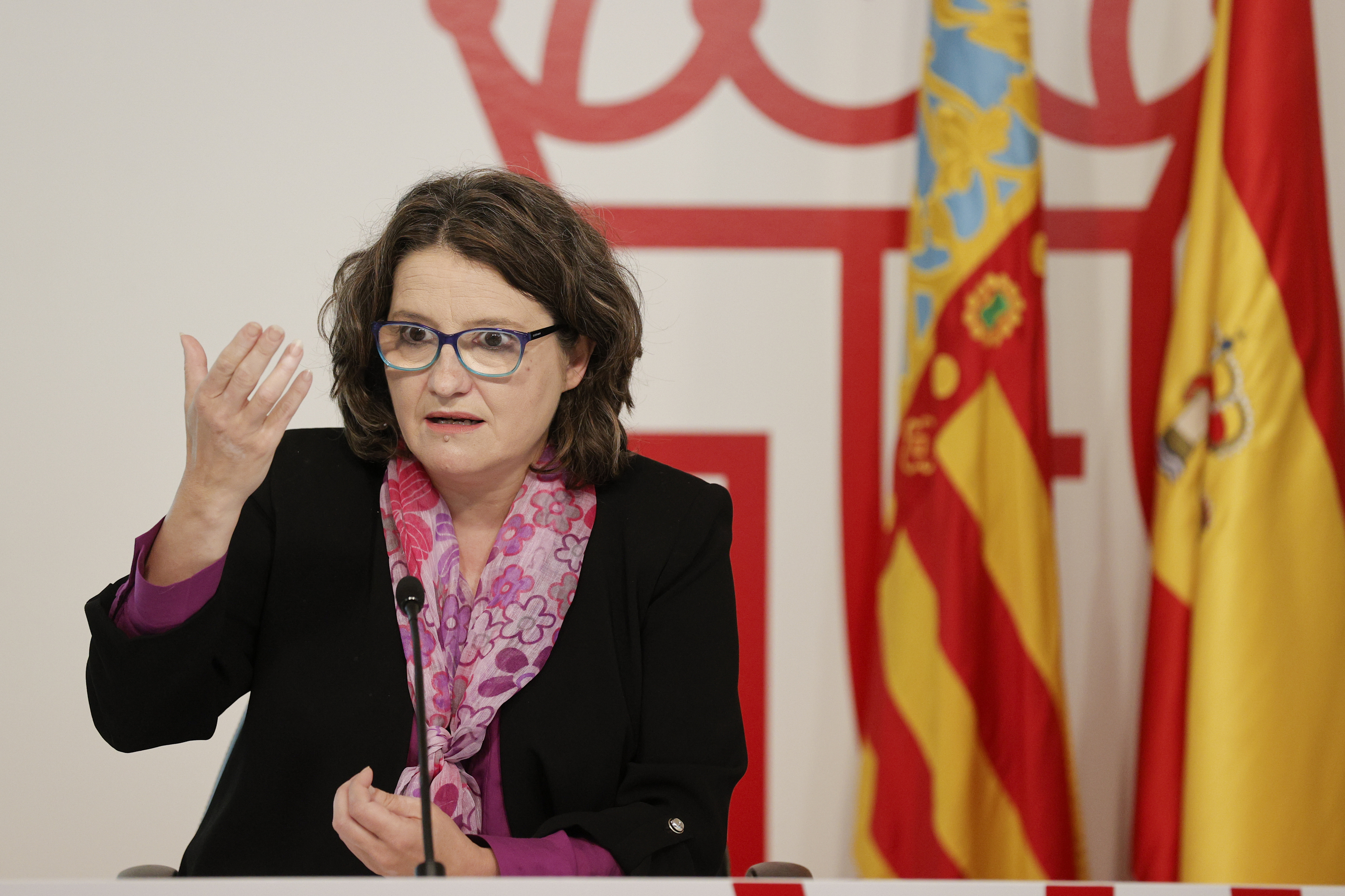 La vicepresidenta Mónica Oltra, tras el pleno del Consell.