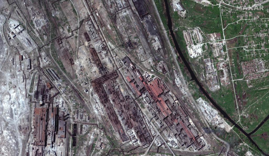 Imagen aérea de la acería de Azovstal.