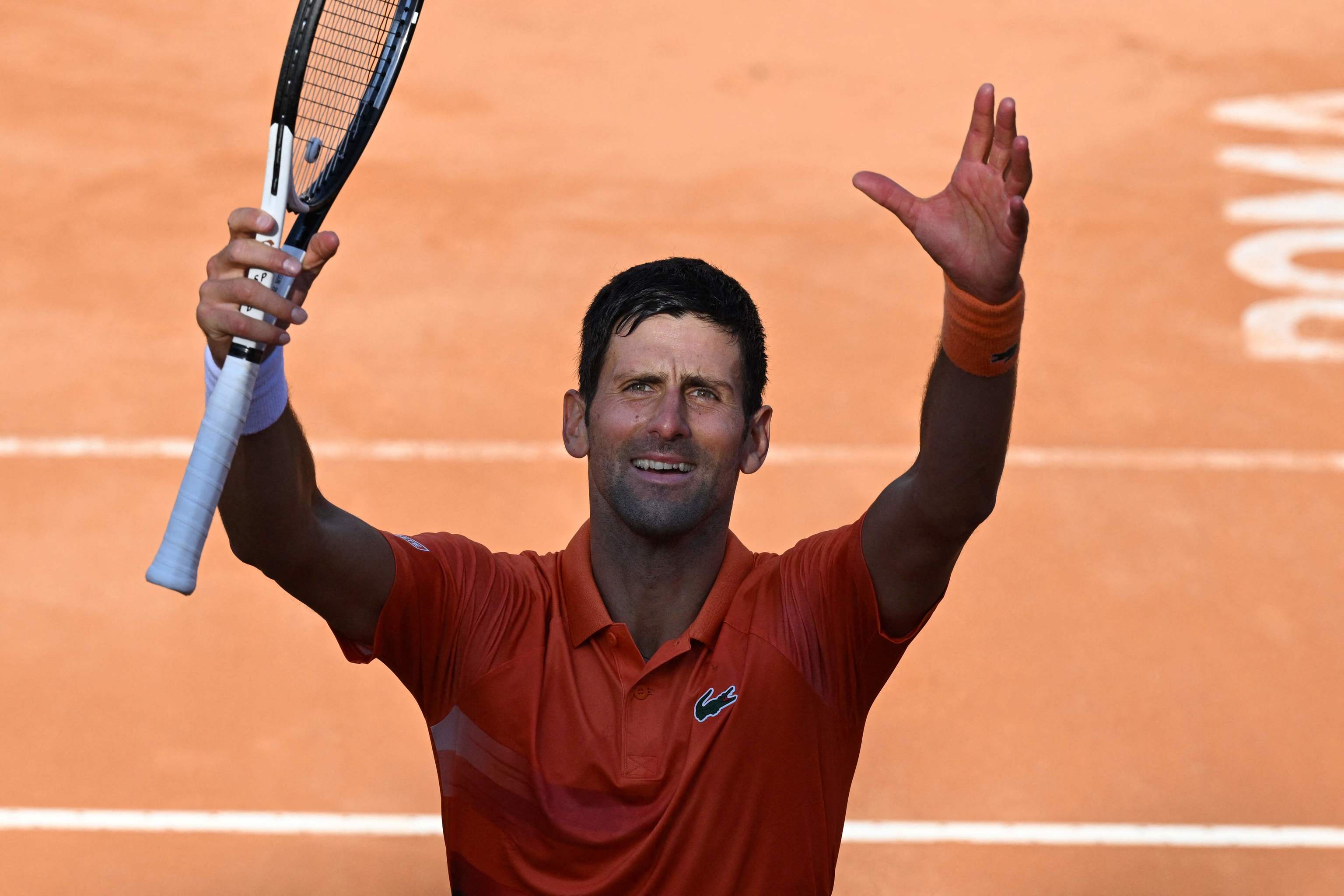 Djokovic celebra el triunfo en Roma.