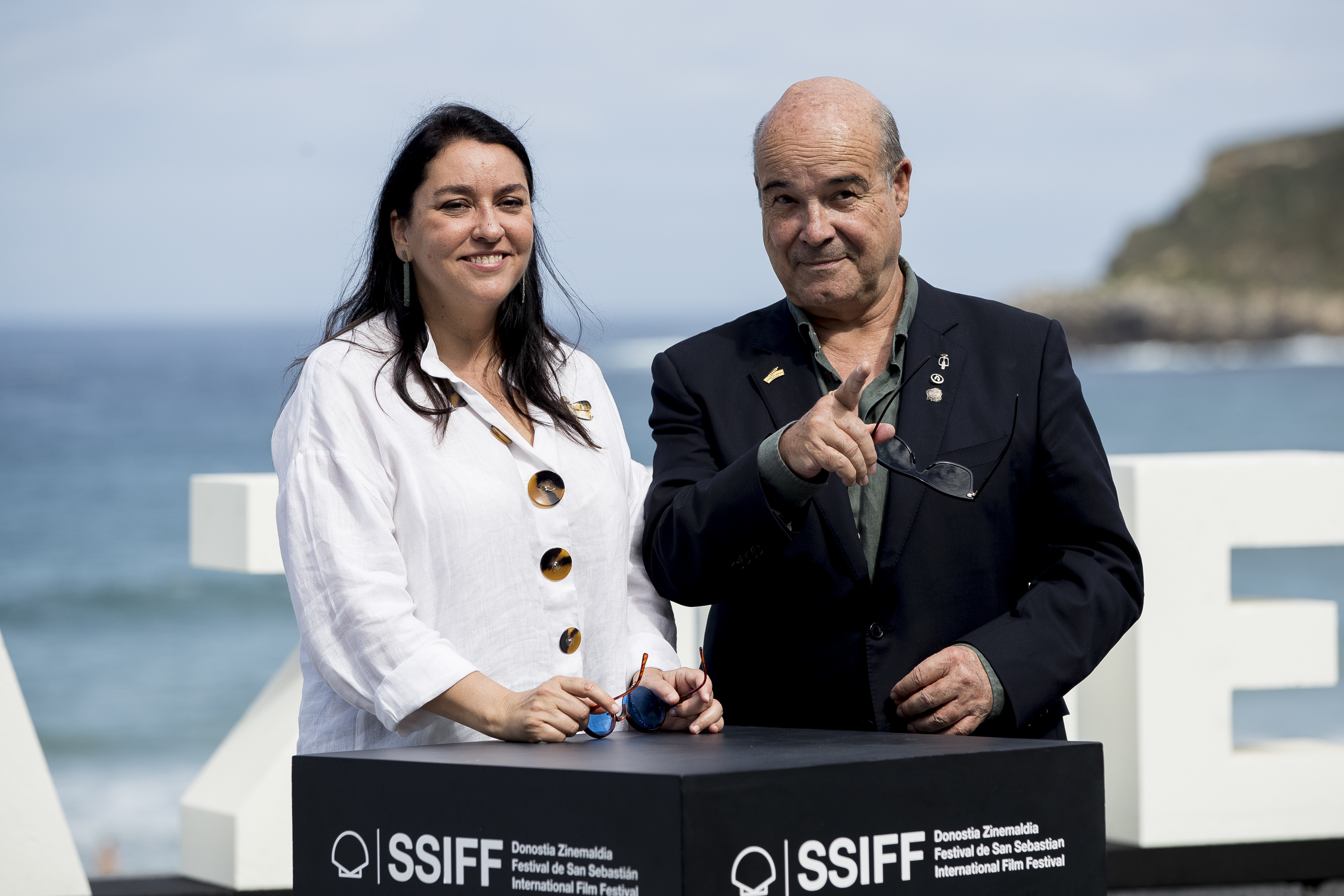 Ana Pérez-Lorente y Antonio Resines en el Festival de Cine de San Sebastián en 2019.