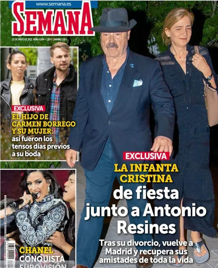 La portada de la revista Semana, con Resines y la Infanta.