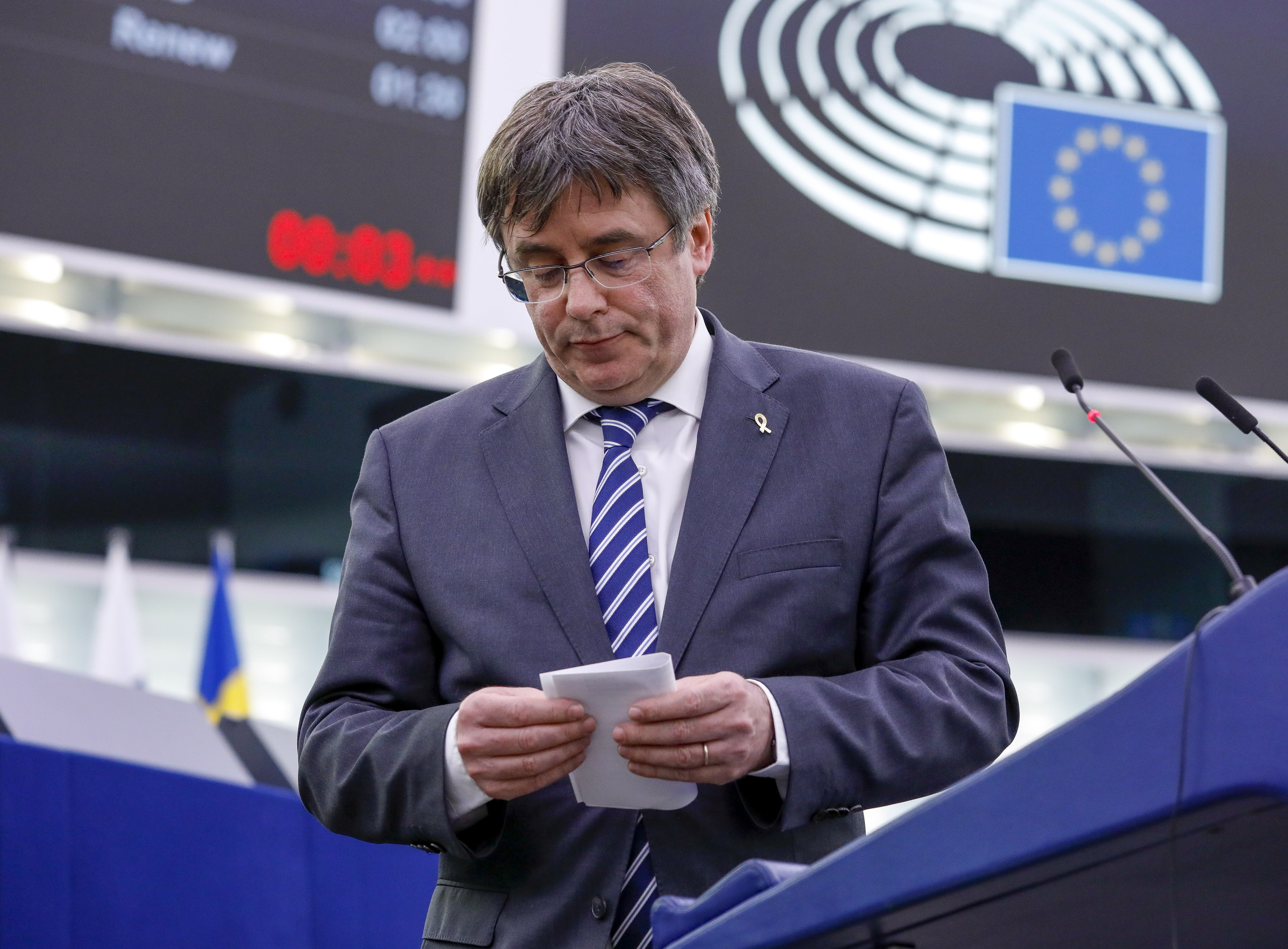Puigdemont, en el Parlamento Europeo.