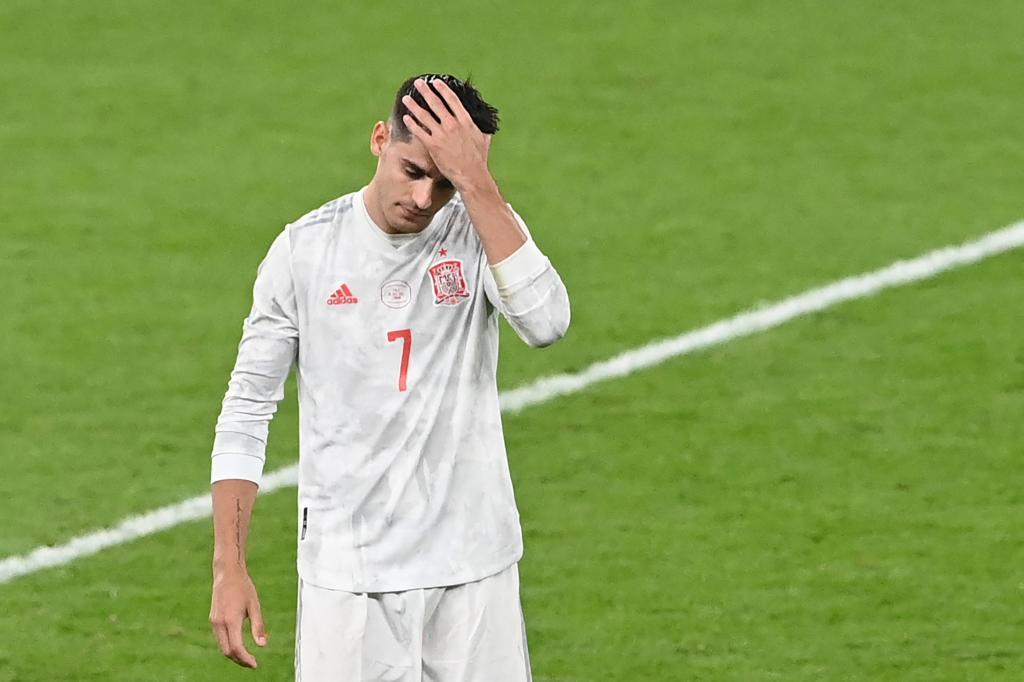 Álvaro Morata tras la semifinal de la EURO 2020 con España.
