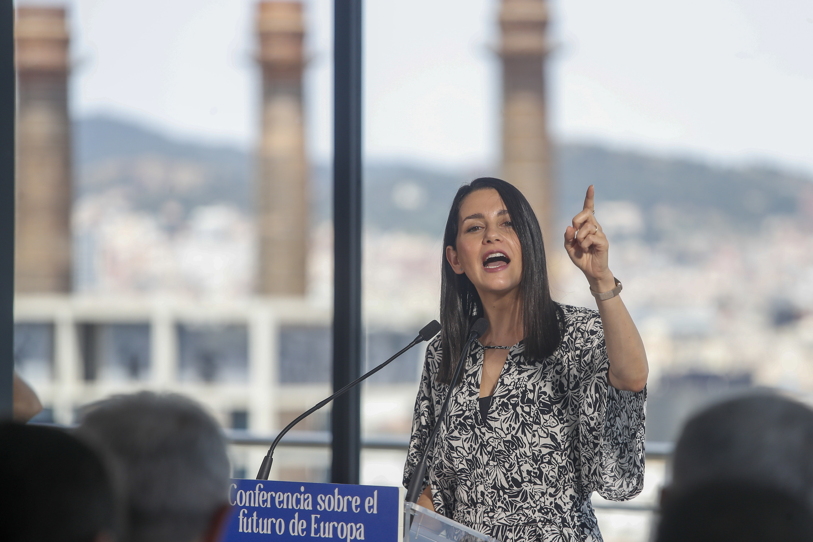 La líder de Ciudadanos, Inés Arrimadas, este domingo en Barcelona.